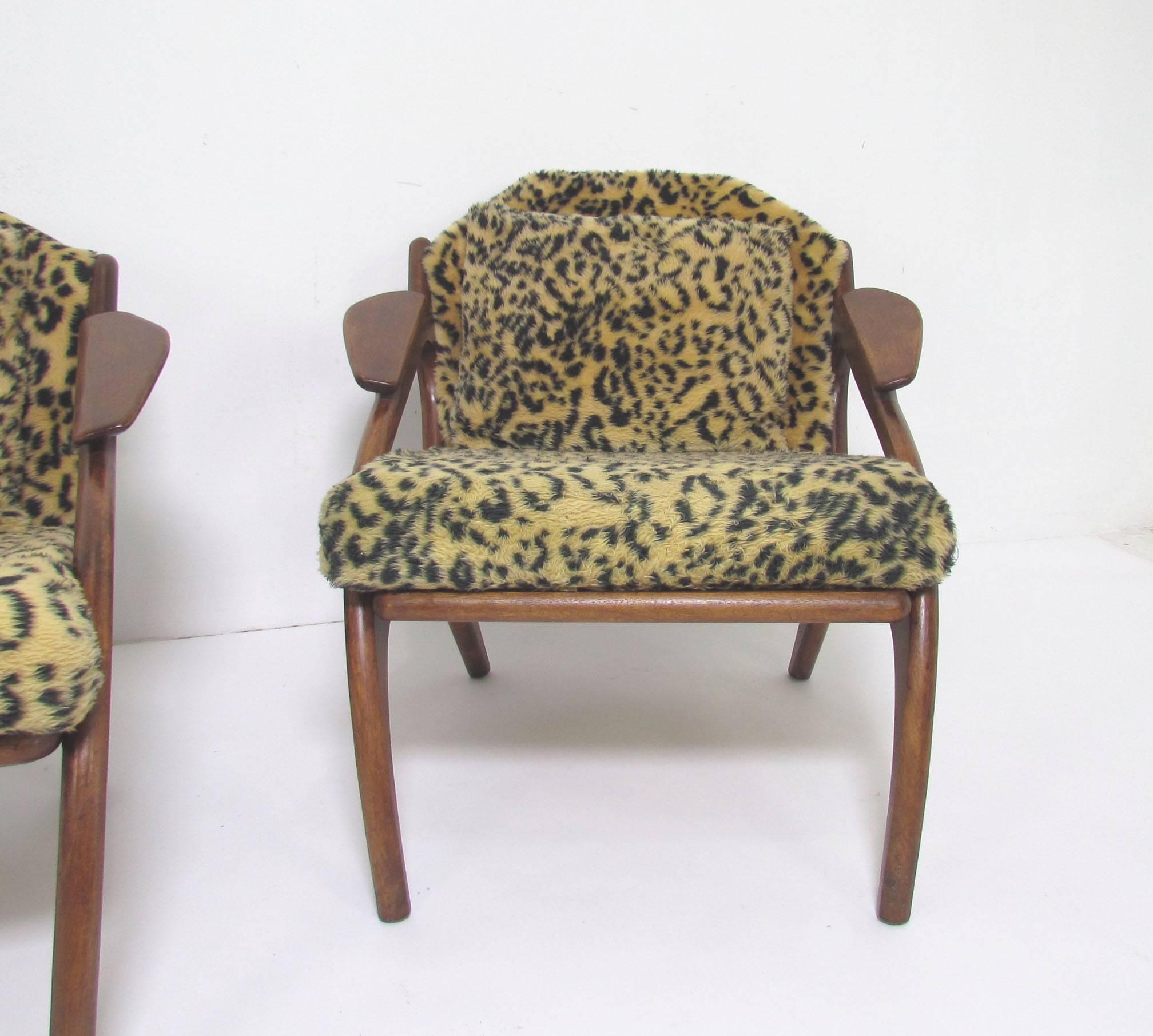 Upholstery Pair of Sculptural Lounge Chairs by Adrian Pearsall for Craft Associates