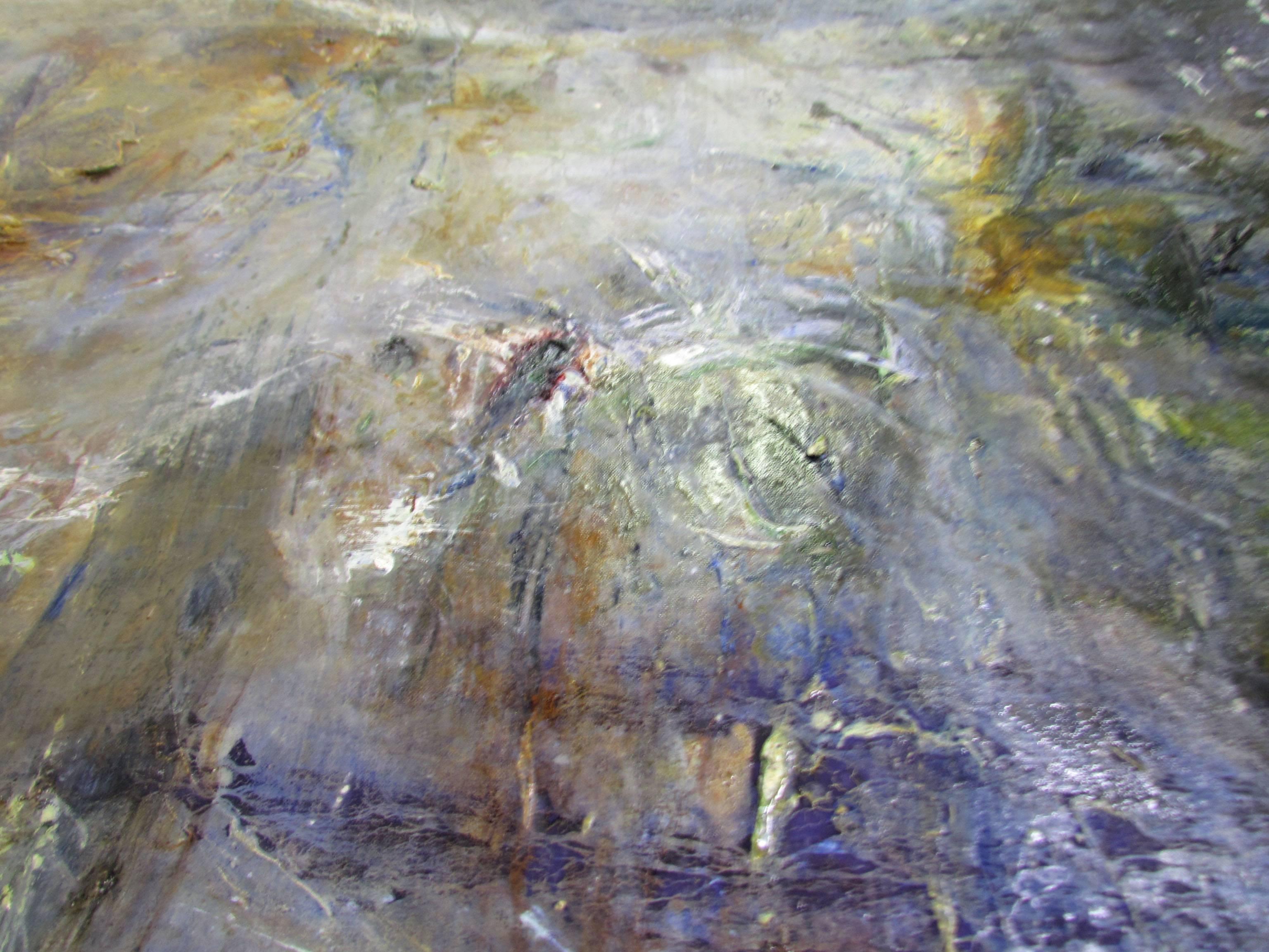 Contemporary Abstract Ethereal Large Oil Painting on Canvas by Noted Artist Rachel Budd