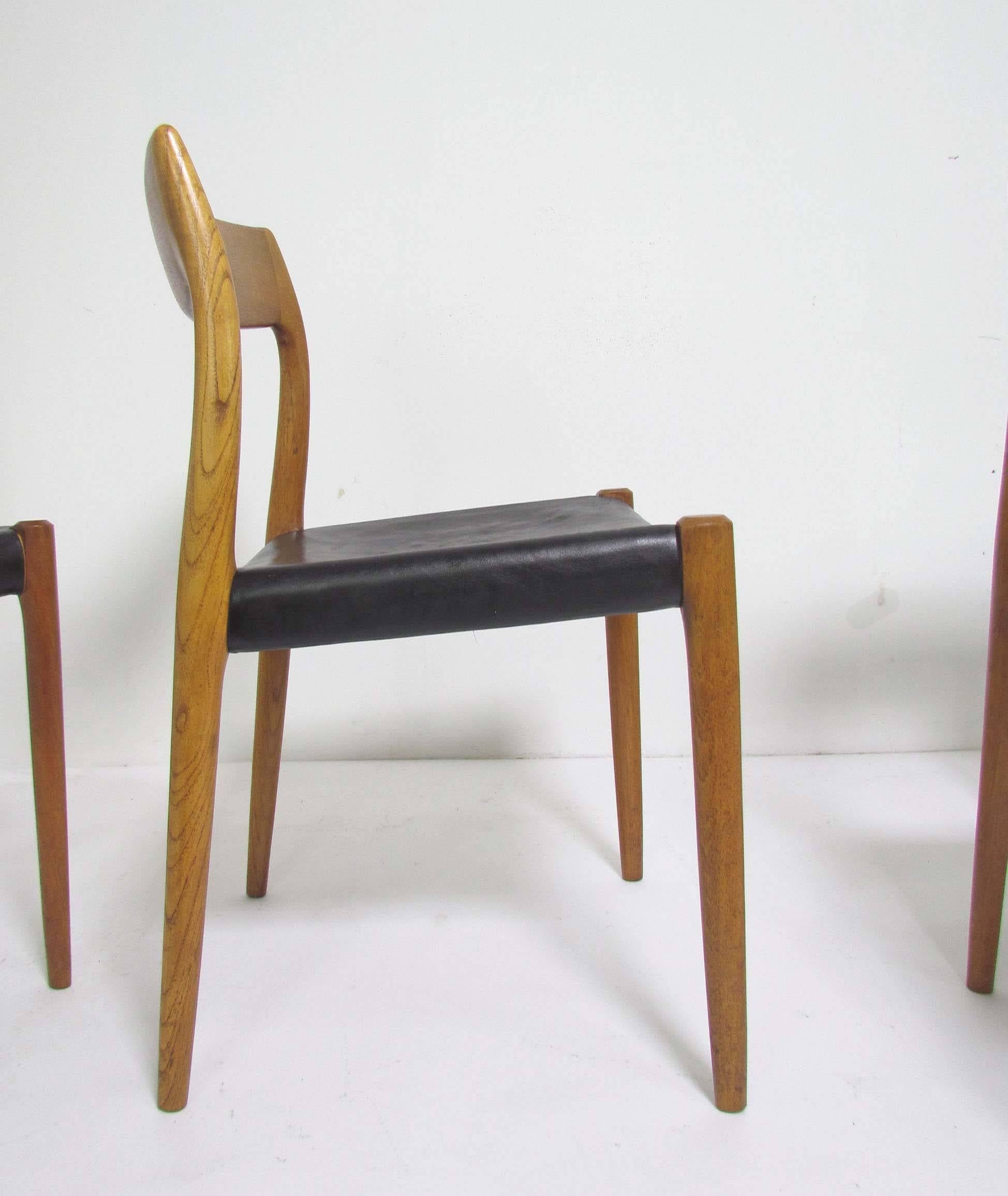 Set of Five Danish Teak Dining Chairs by Niels Moller for Jl Moller, circa 1960s 1