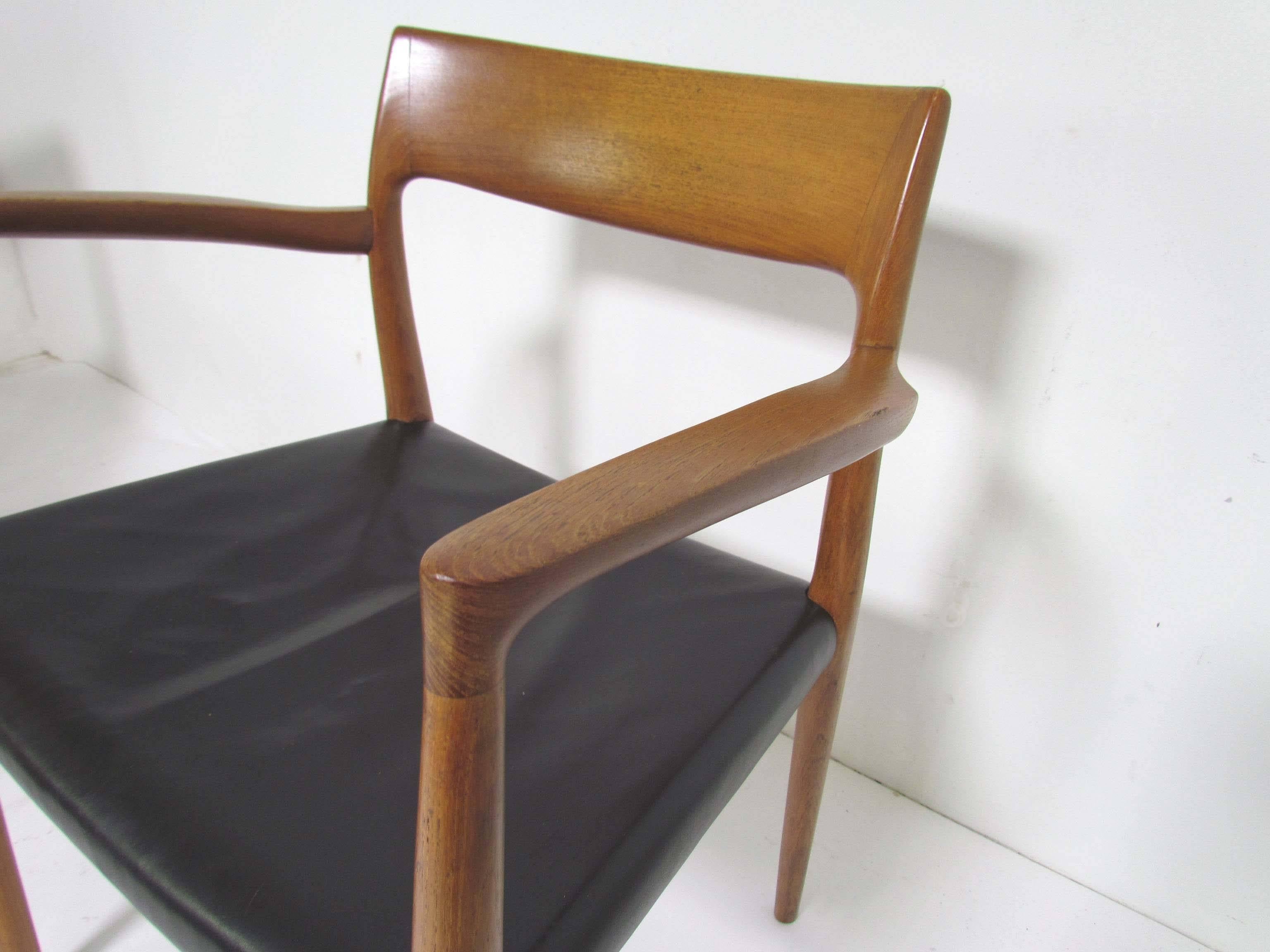 Mid-20th Century Set of Five Danish Teak Dining Chairs by Niels Moller for Jl Moller, circa 1960s