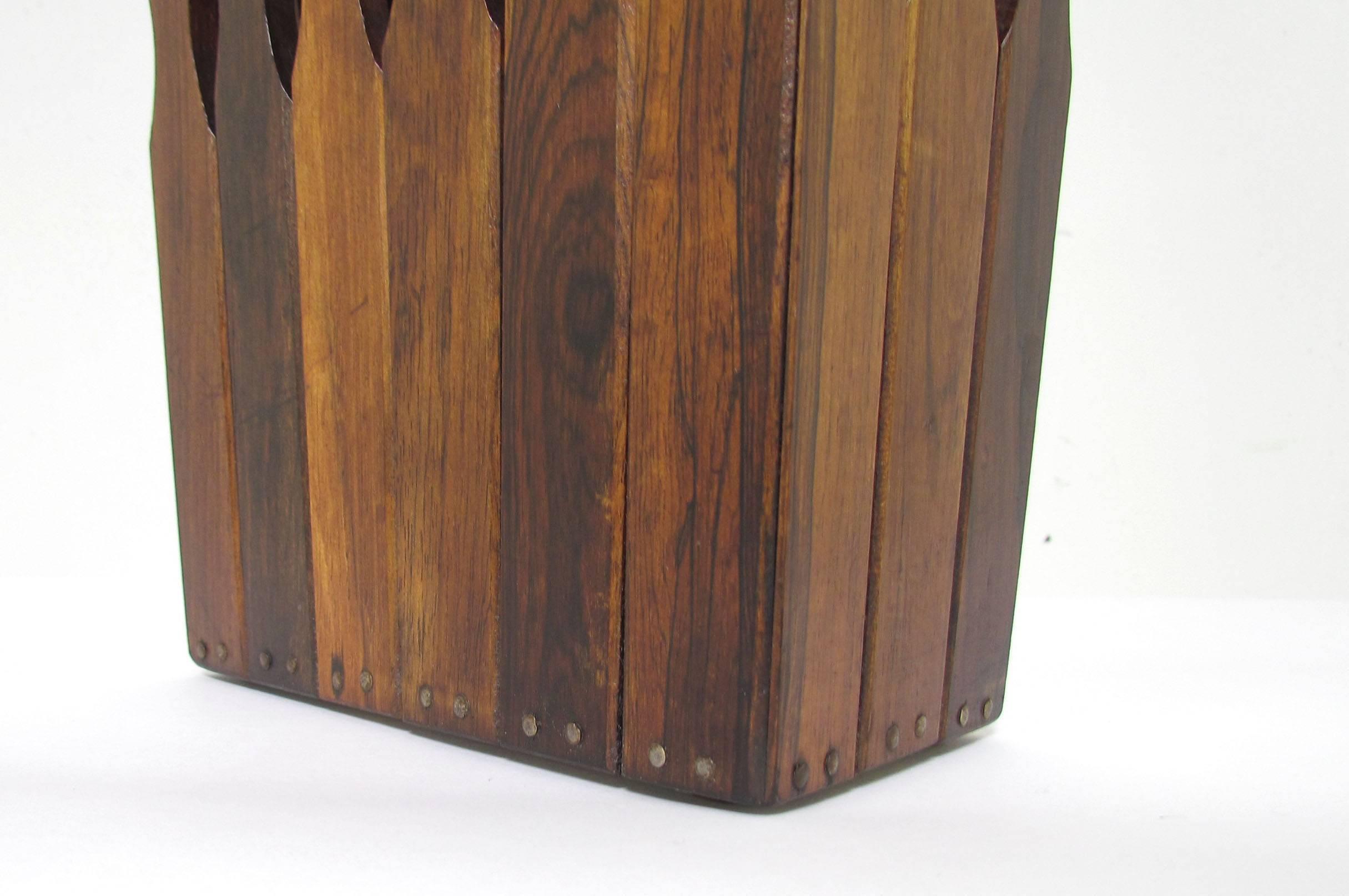 Late 20th Century Modernist Brazilian Rosewood Umbrella Stand, circa Early 1970s