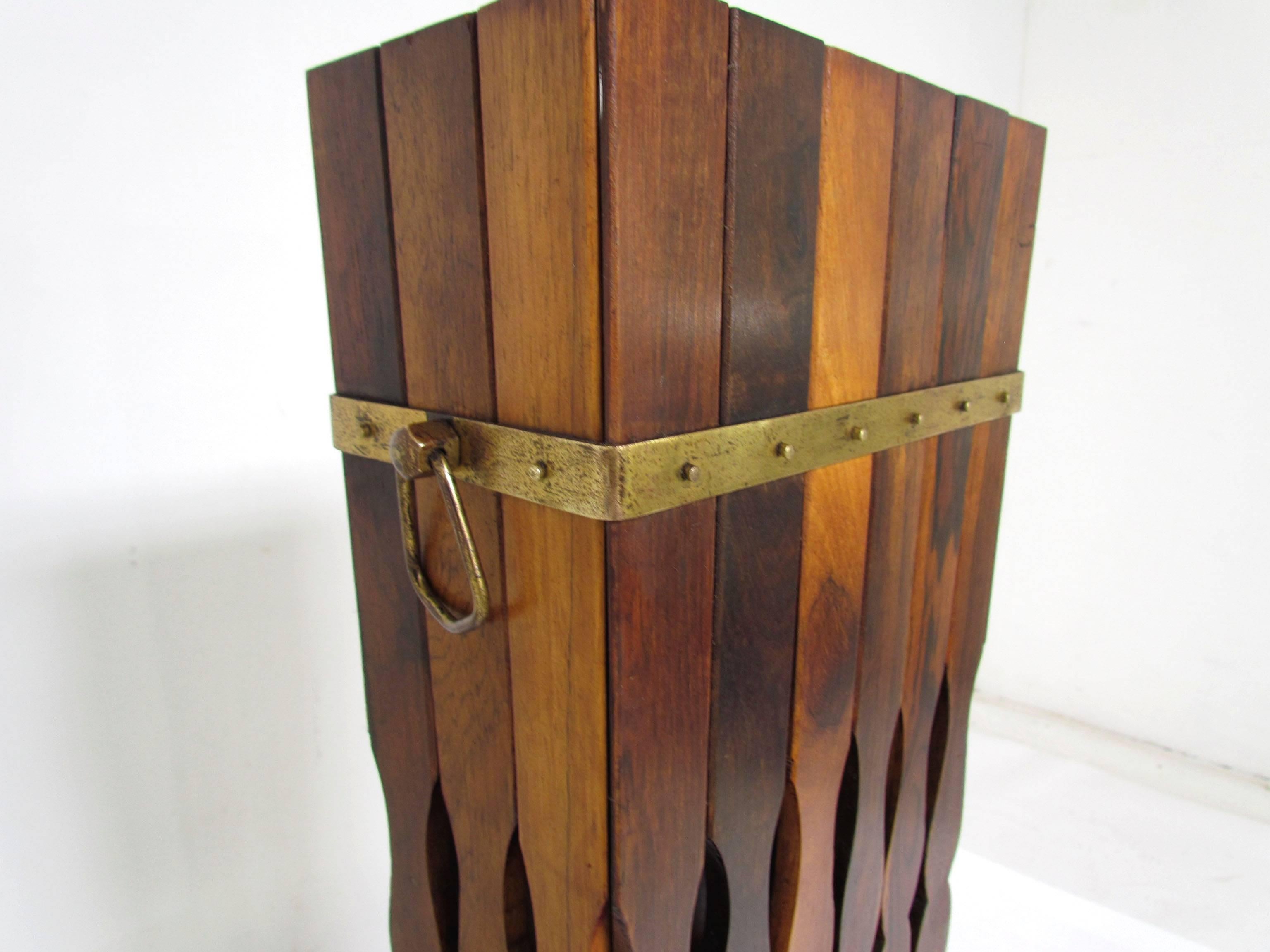 Modernist Brazilian Rosewood Umbrella Stand, circa Early 1970s In Good Condition In Peabody, MA
