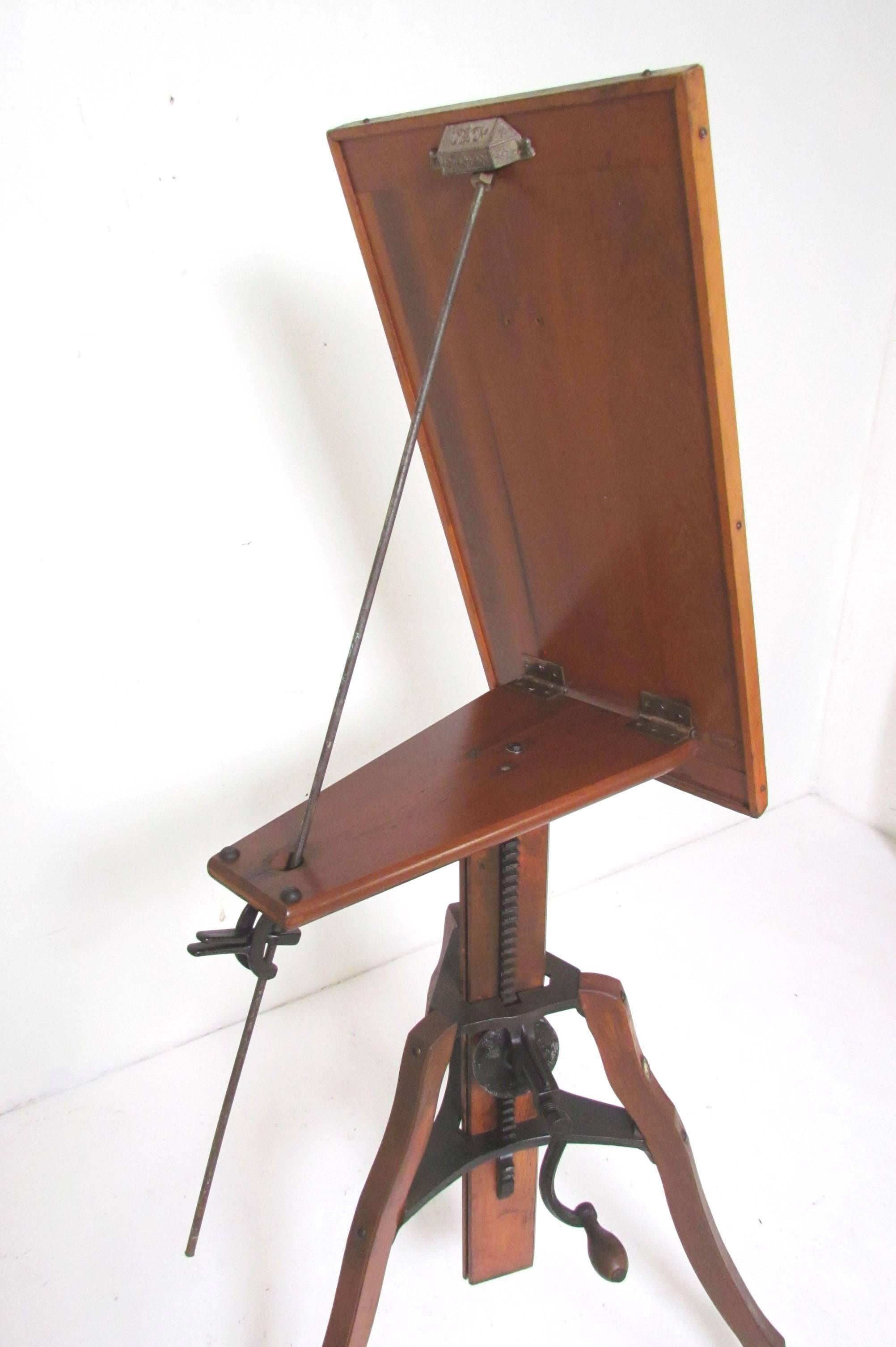 Iron Antique 19th Century Adjustable Artist's Sketching Easel