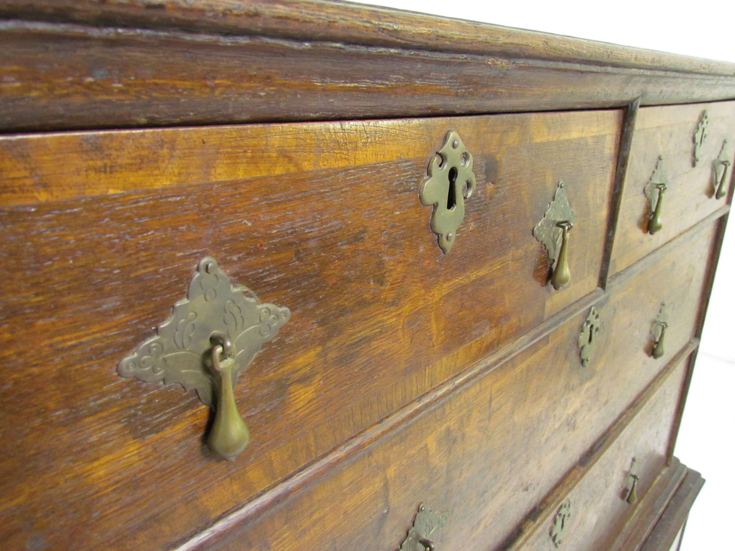 Great Britain (UK) William and Mary Oak and Walnut Chest on Stand