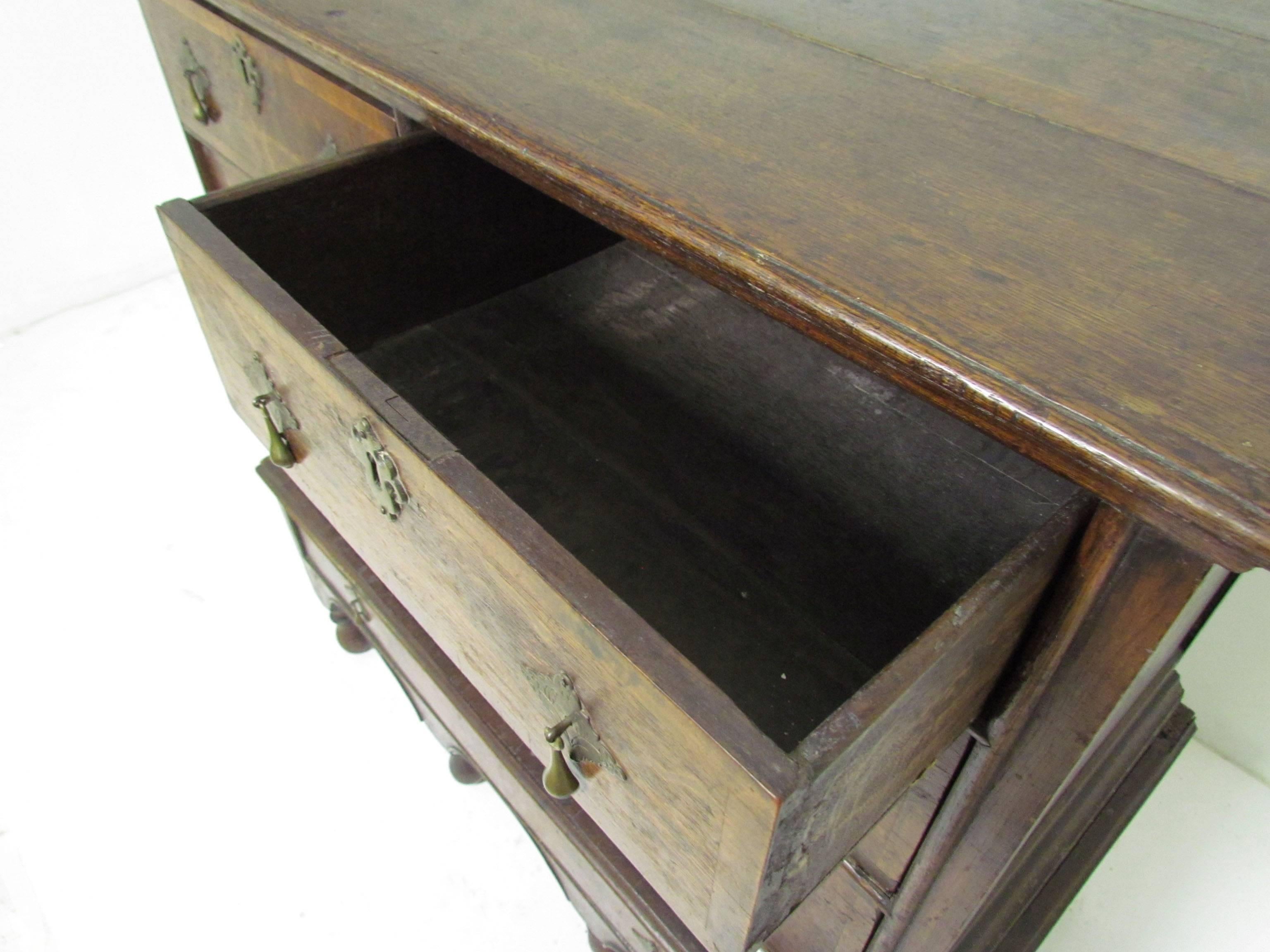 William and Mary Oak and Walnut Chest on Stand 3