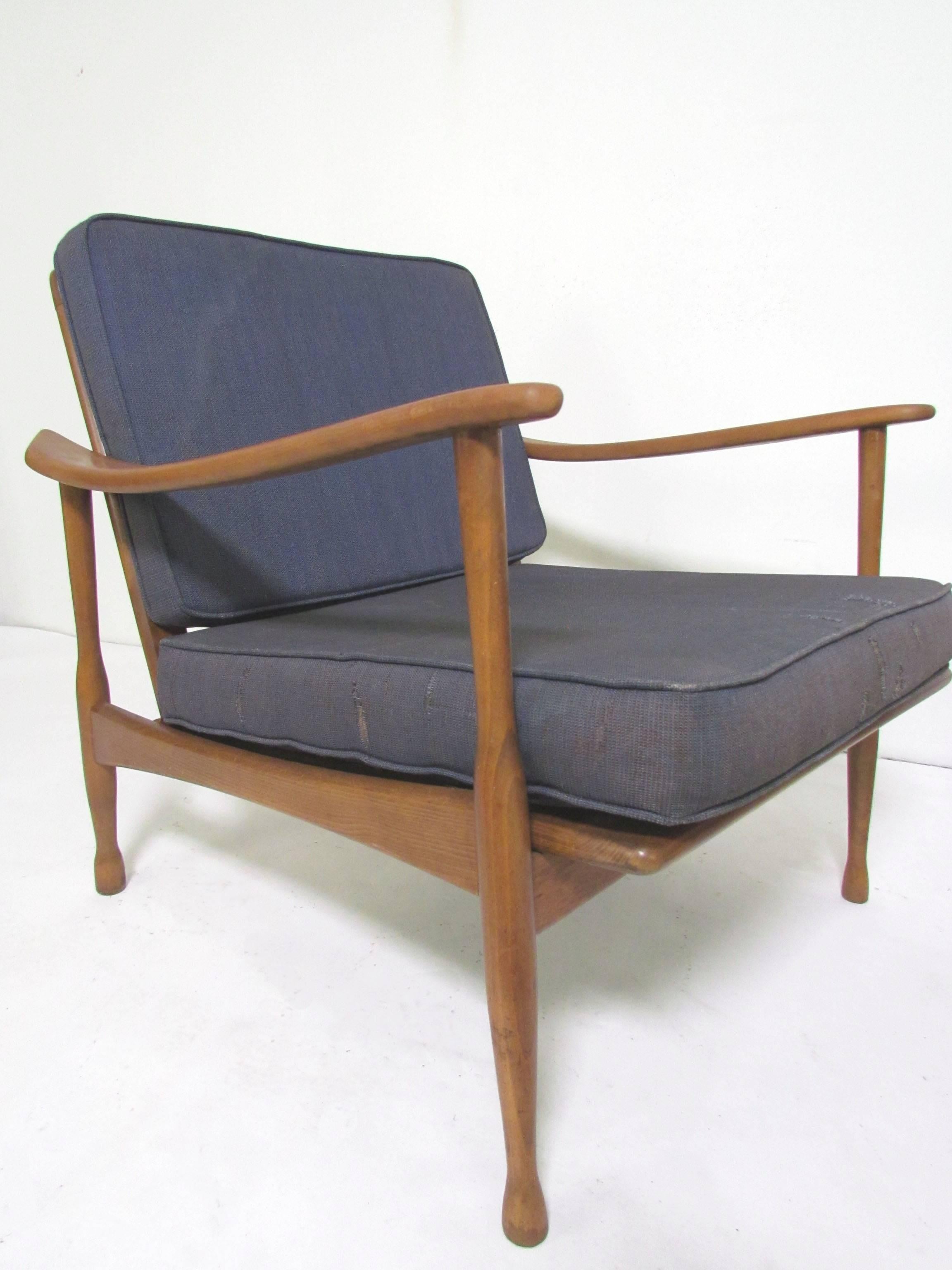 Upholstery Pair of Mid-Century Italian Lounge Chairs, circa 1960s