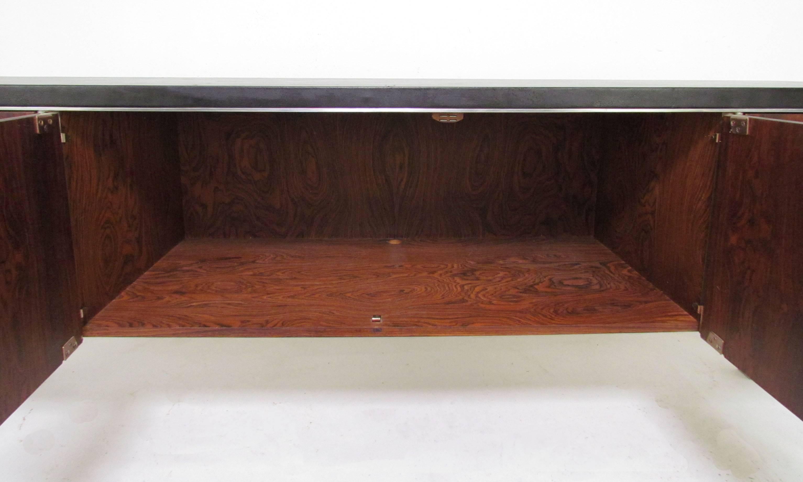 Canadian Rosewood Credenza with Leather Top by Herman Miller for Biltrite, circa 1970s