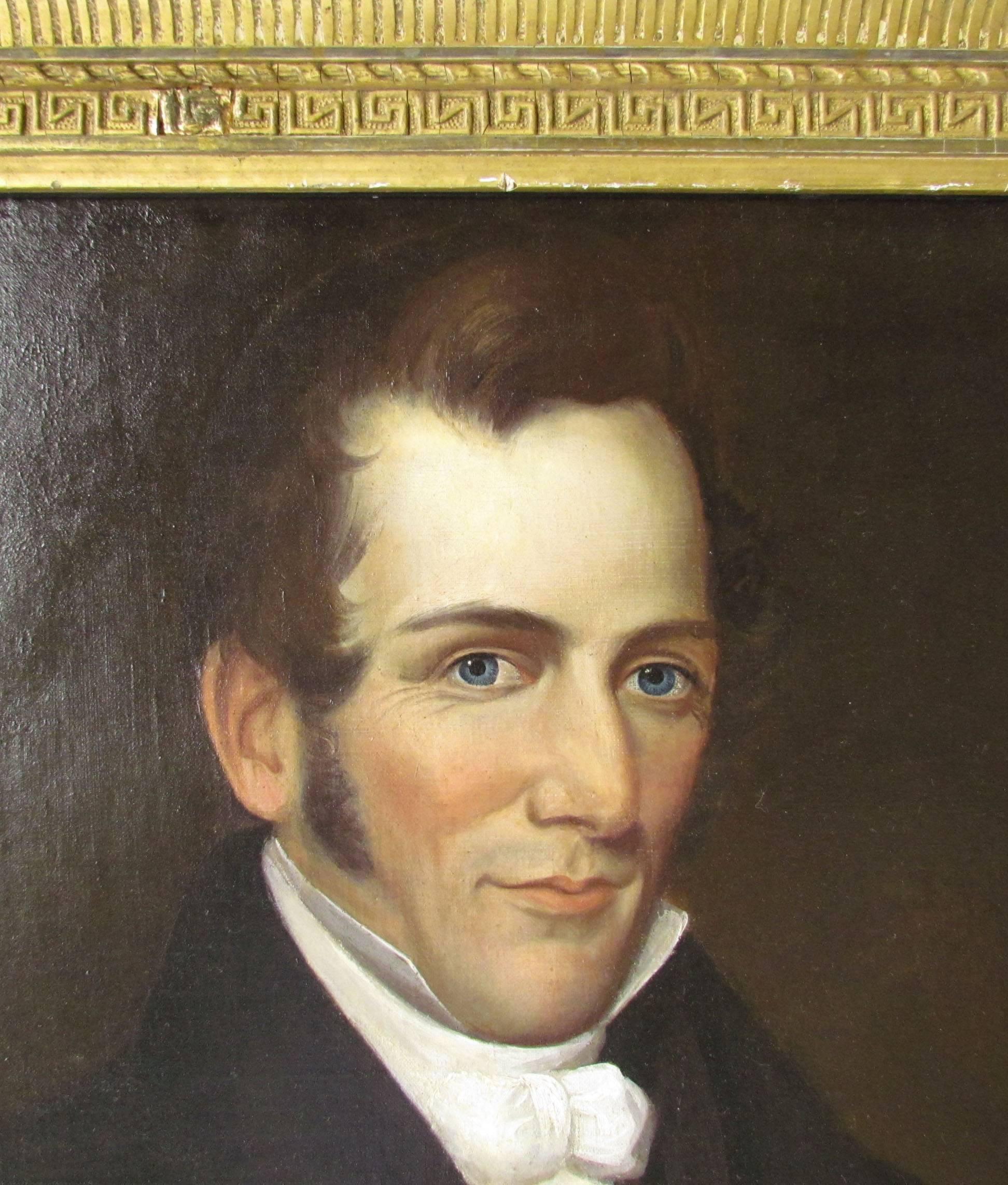 19th century oil portrait of U.S. President John Tyler as a young congressman. Tyler served as a Congressman from 1816 to 1821 (and also as Virginia's Governor from 1825 to 1827, Senator from 1827 to 1836, and as President from 1841-1845). Although