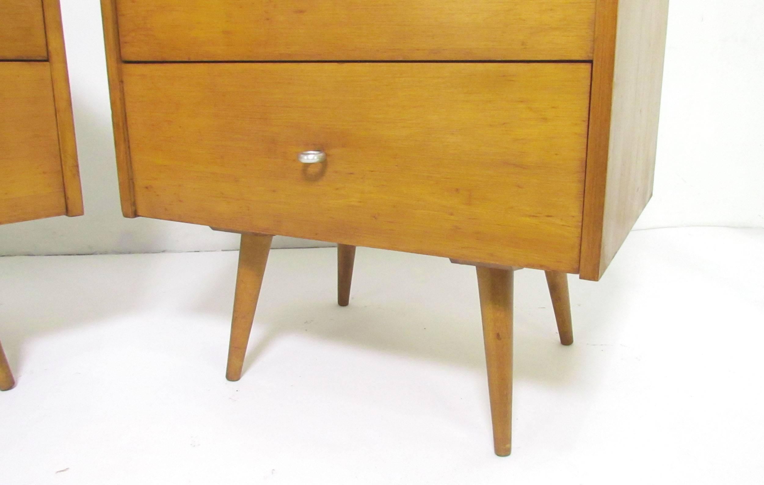 Pair of Paul McCobb Planner Group Nightstands or Two-Drawer Cabinets, circa 1950 1