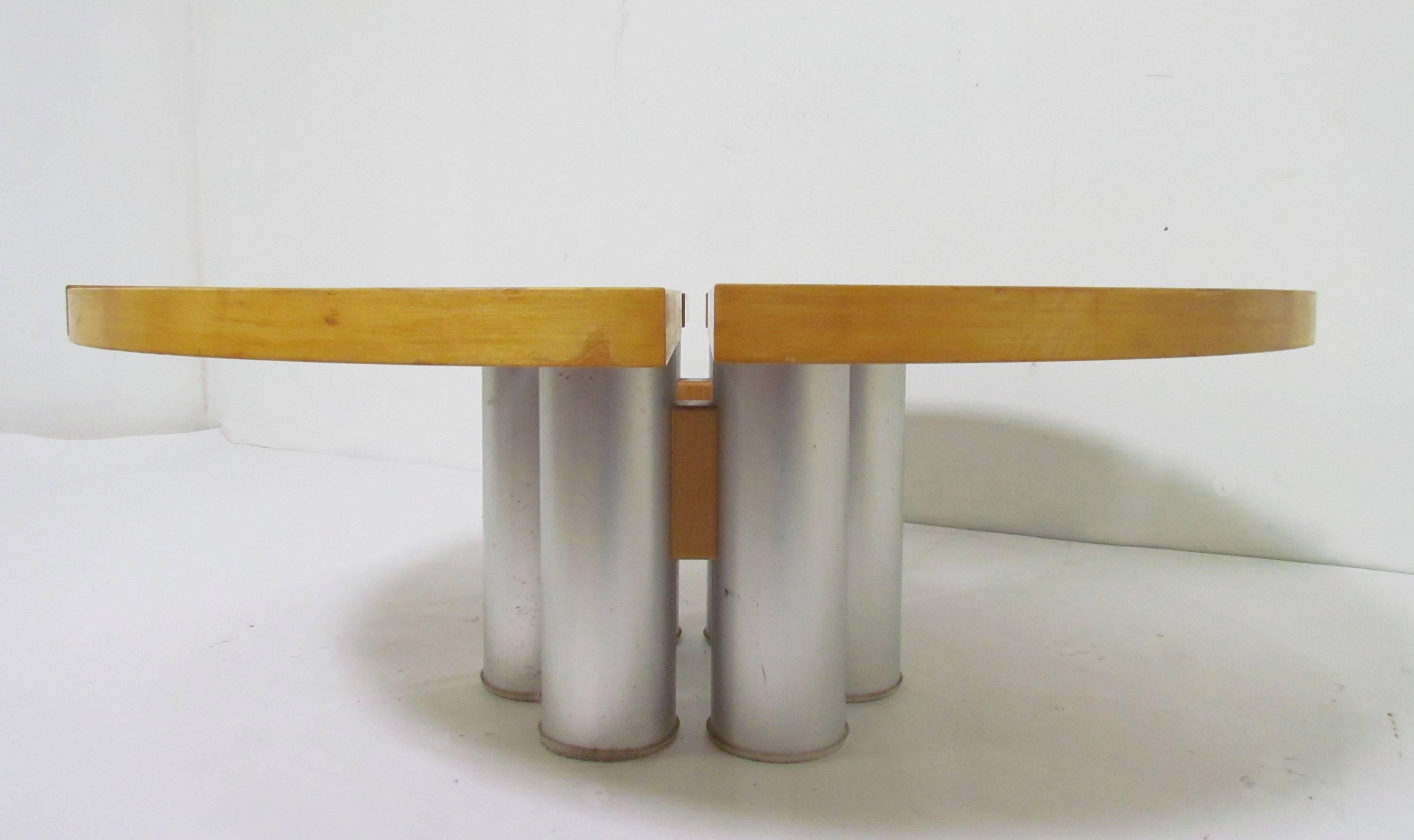 Aluminum Rare Studio Craft Midcentury Coffee Table by Desmond Ryan, circa 1970s