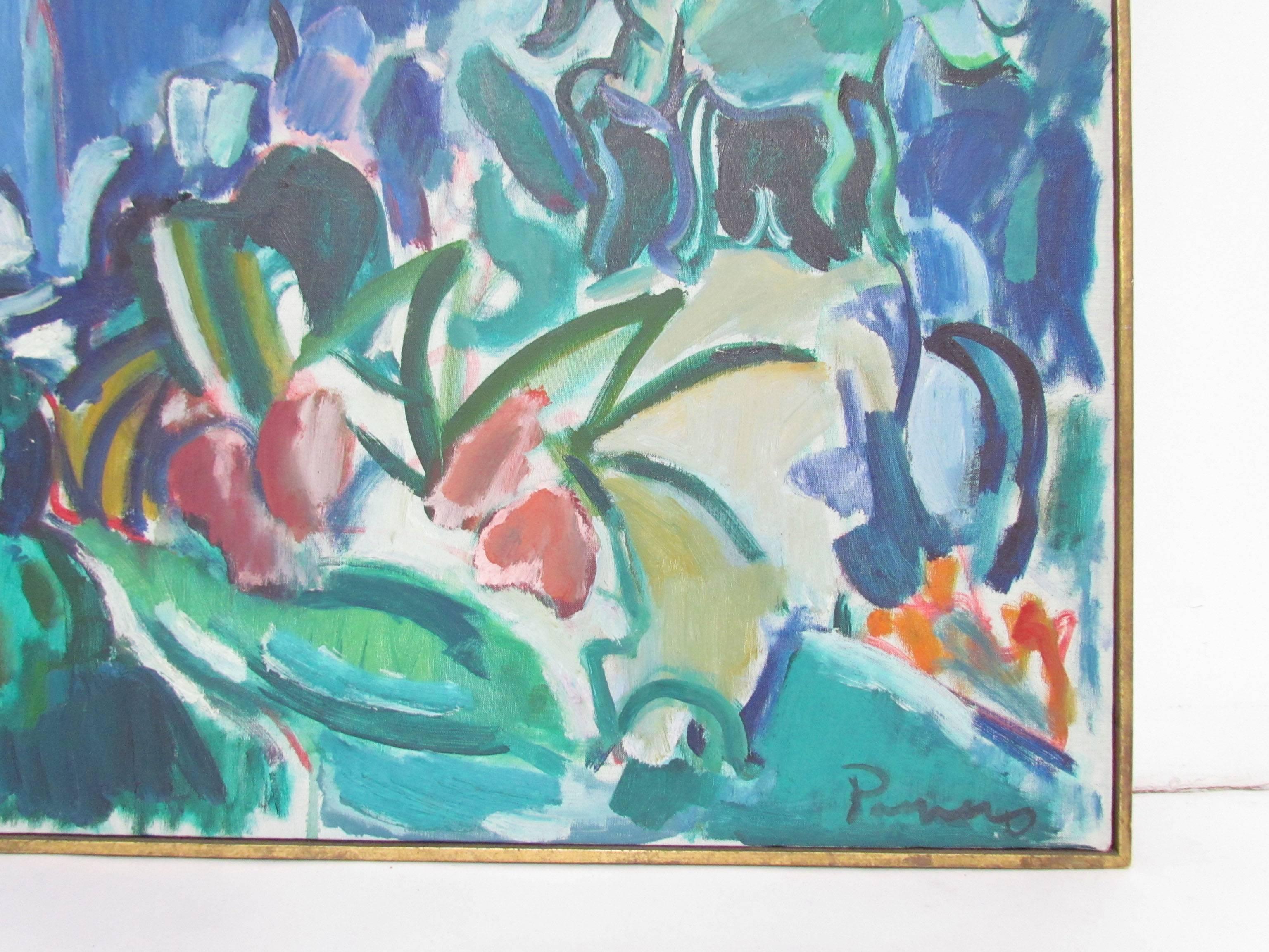 American Abstract Landscape Painting by Boston Artist Marilyn Powers, 1961