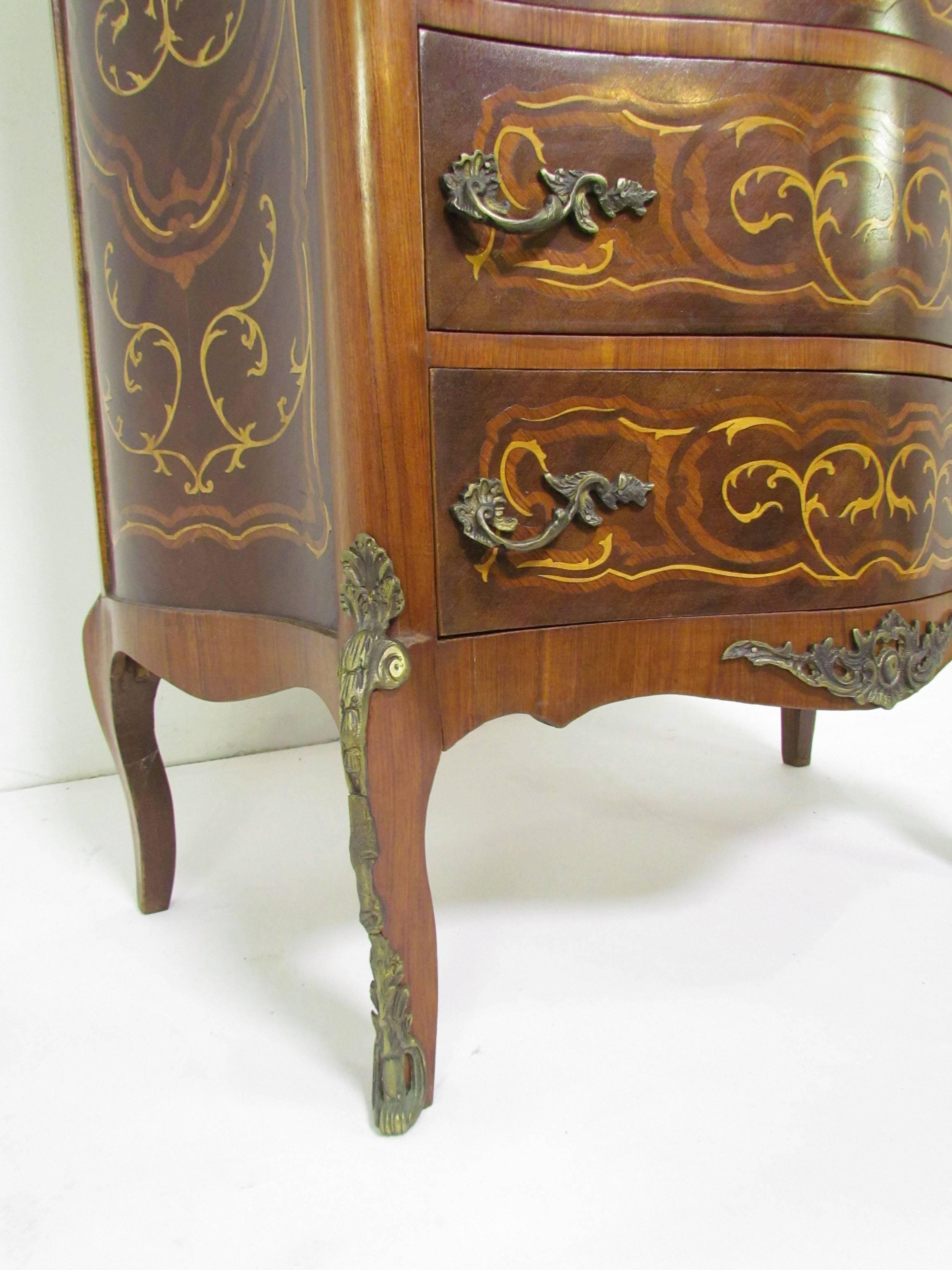 French Louis XV Style Semainier Dresser with Marquetry Inlay 2