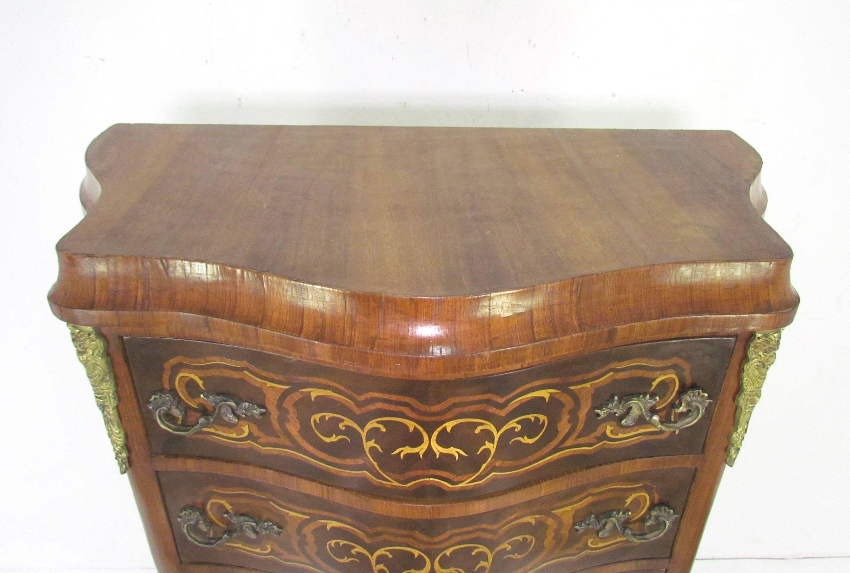 French Louis XV Style Semainier Dresser with Marquetry Inlay 4