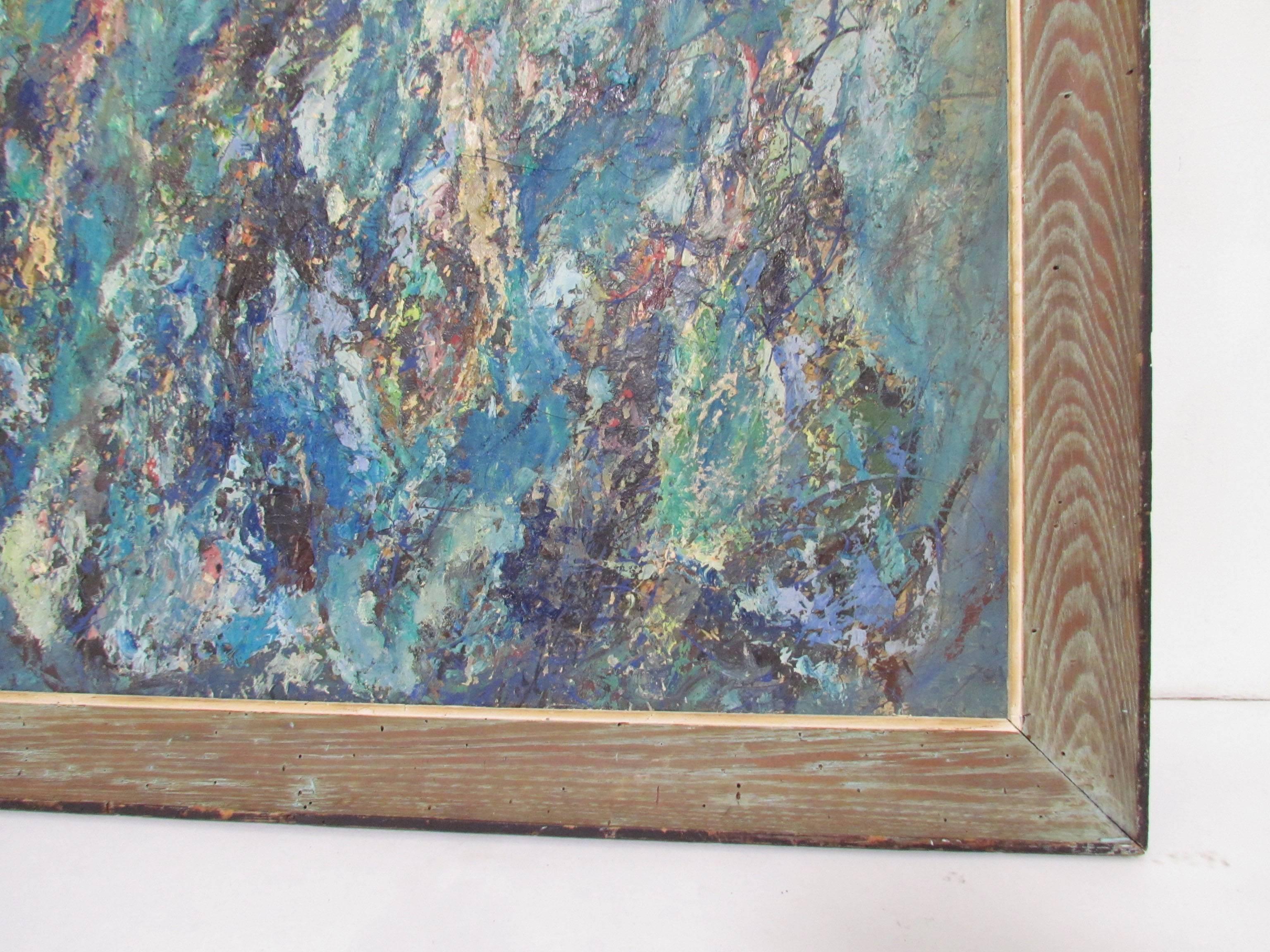 Abstract Expressionist Oil by Virginia Mortenson Francis, 1961 In Good Condition In Peabody, MA