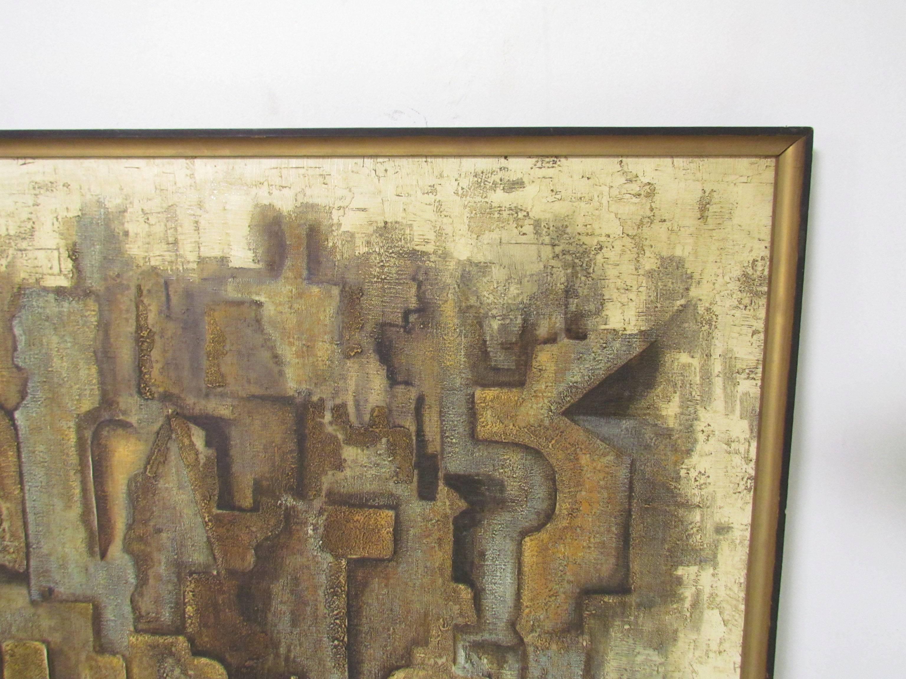 American Midcentury Abstract Oil Signed Laurel, circa 1960s
