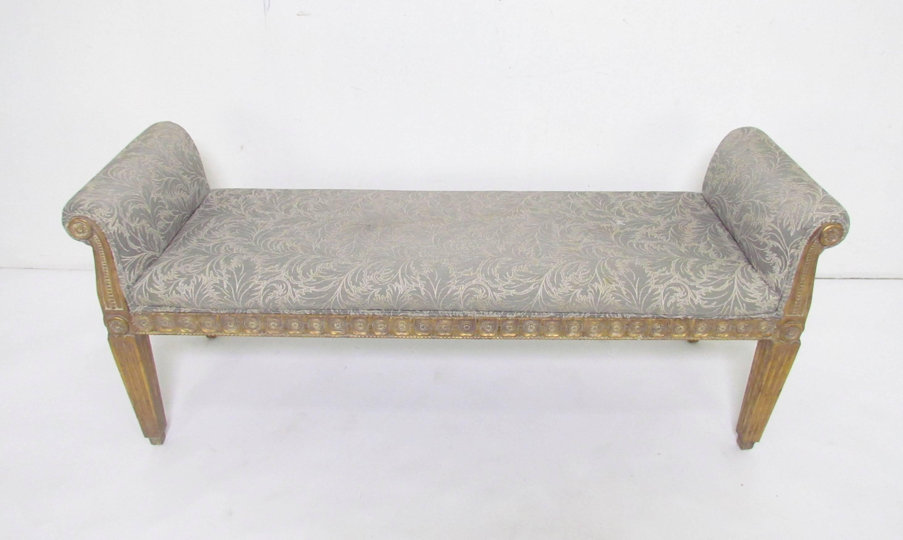 Neoclassical Style Bench Carved Giltwood Frame by Meyer Gunther Martini 1