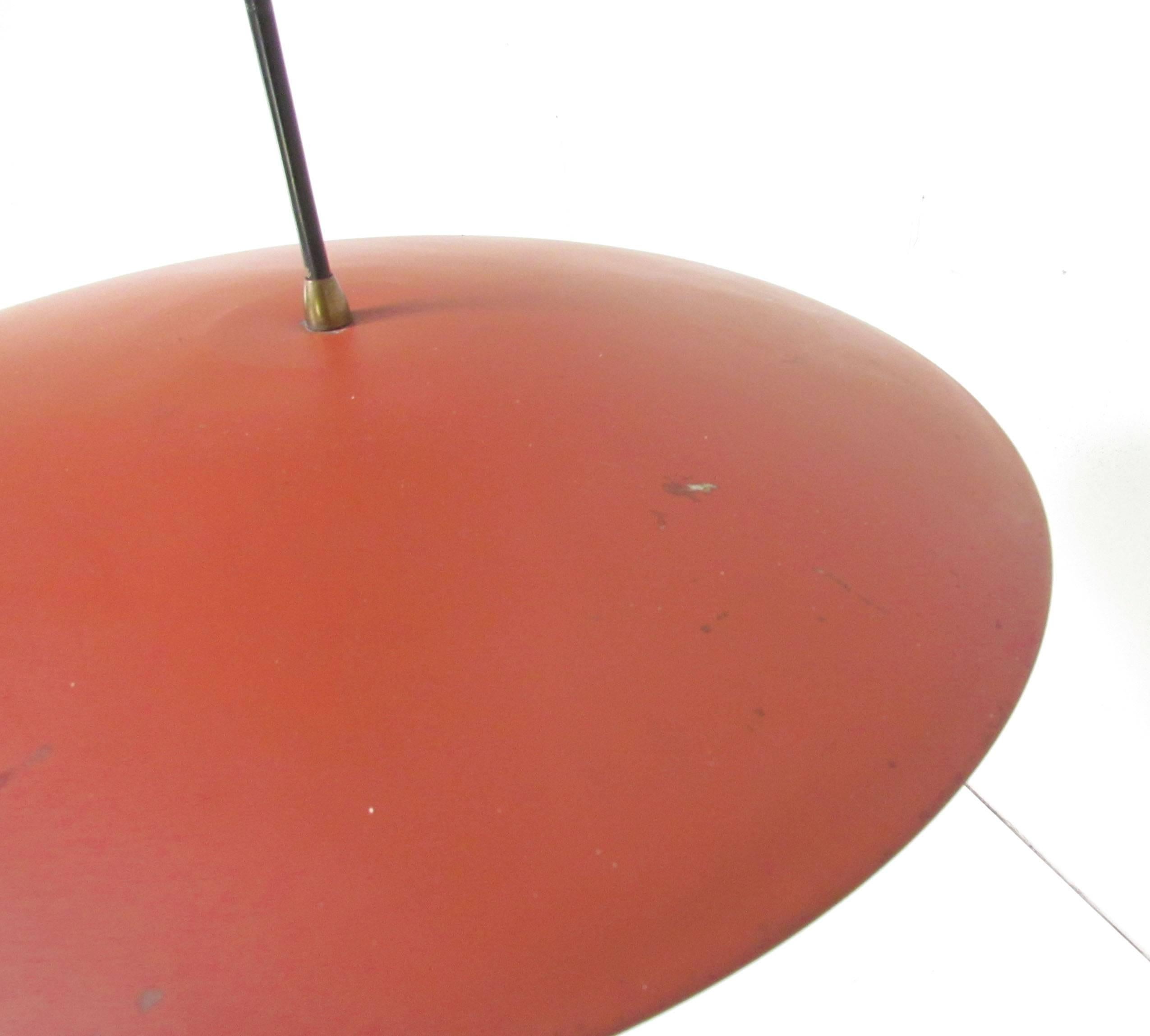 Lampadario a sospensione, anni '50 circa, stile di Gerald Thurston per Lightolier In condizioni buone in vendita a Peabody, MA