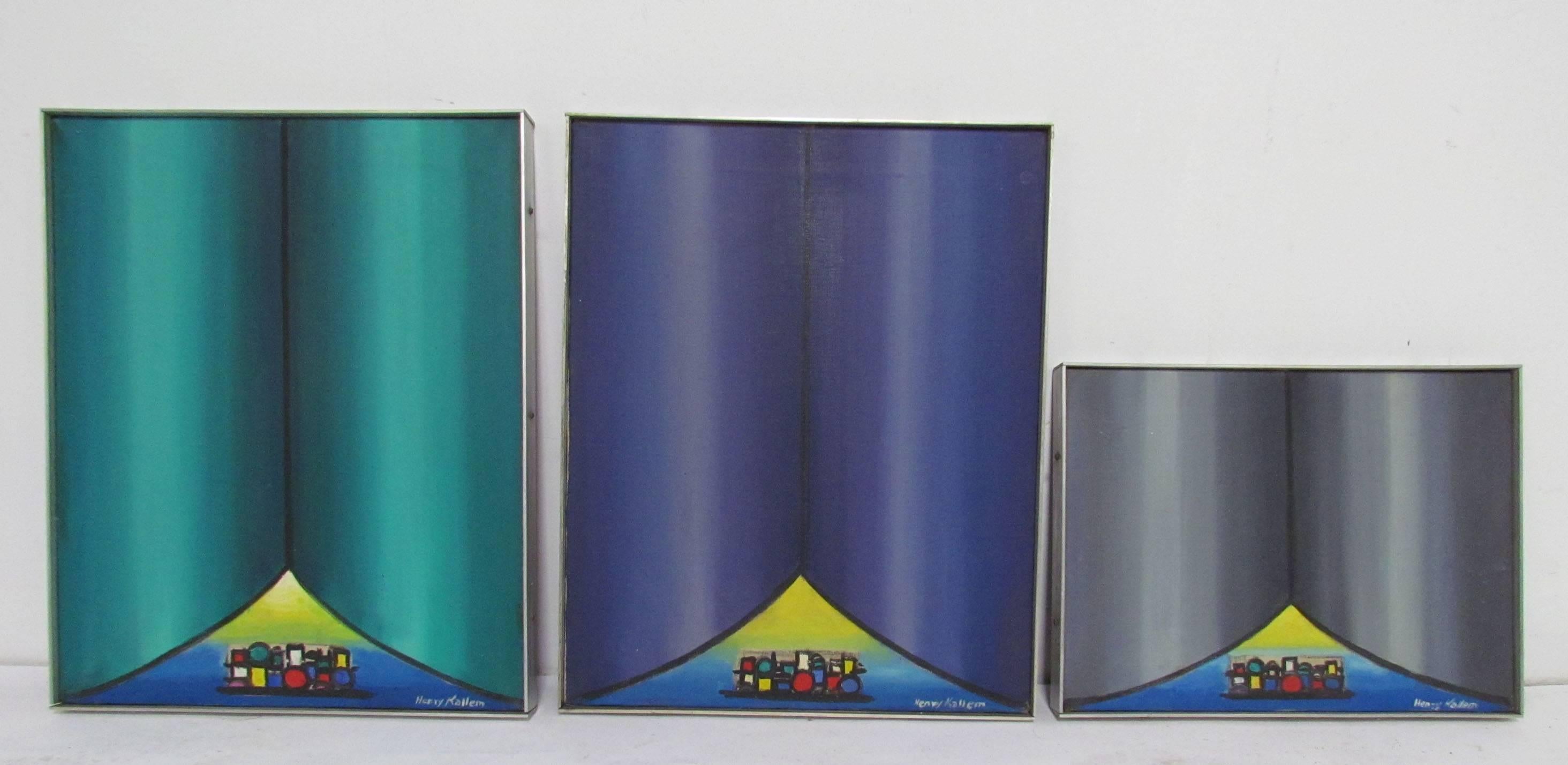 Trio of Color Field Paintings by New York Artist Henry Kallem, circa 1960s 1