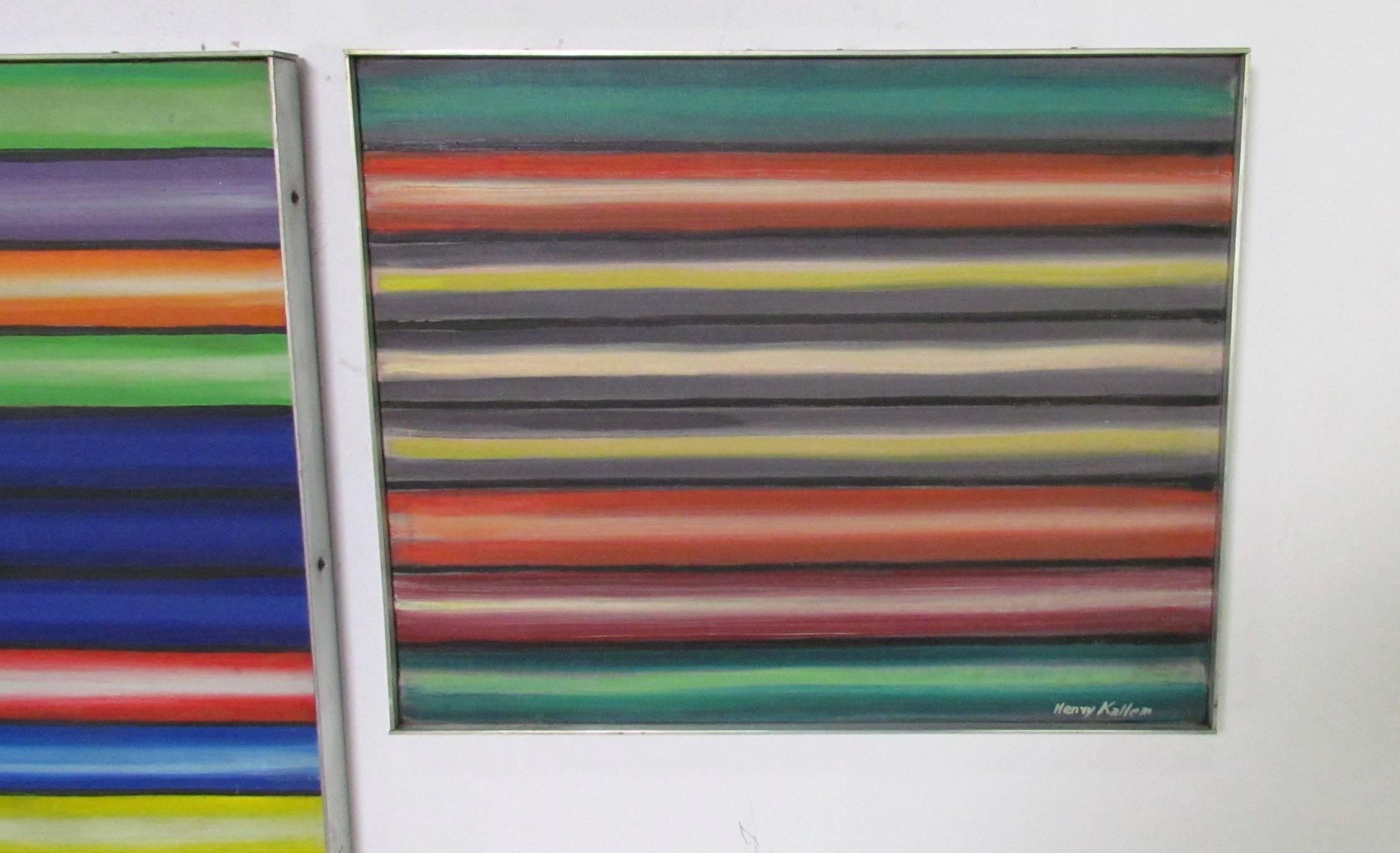 Grouping of Four Color Field Paintings by New York Artist Henry Kallem In Good Condition In Peabody, MA