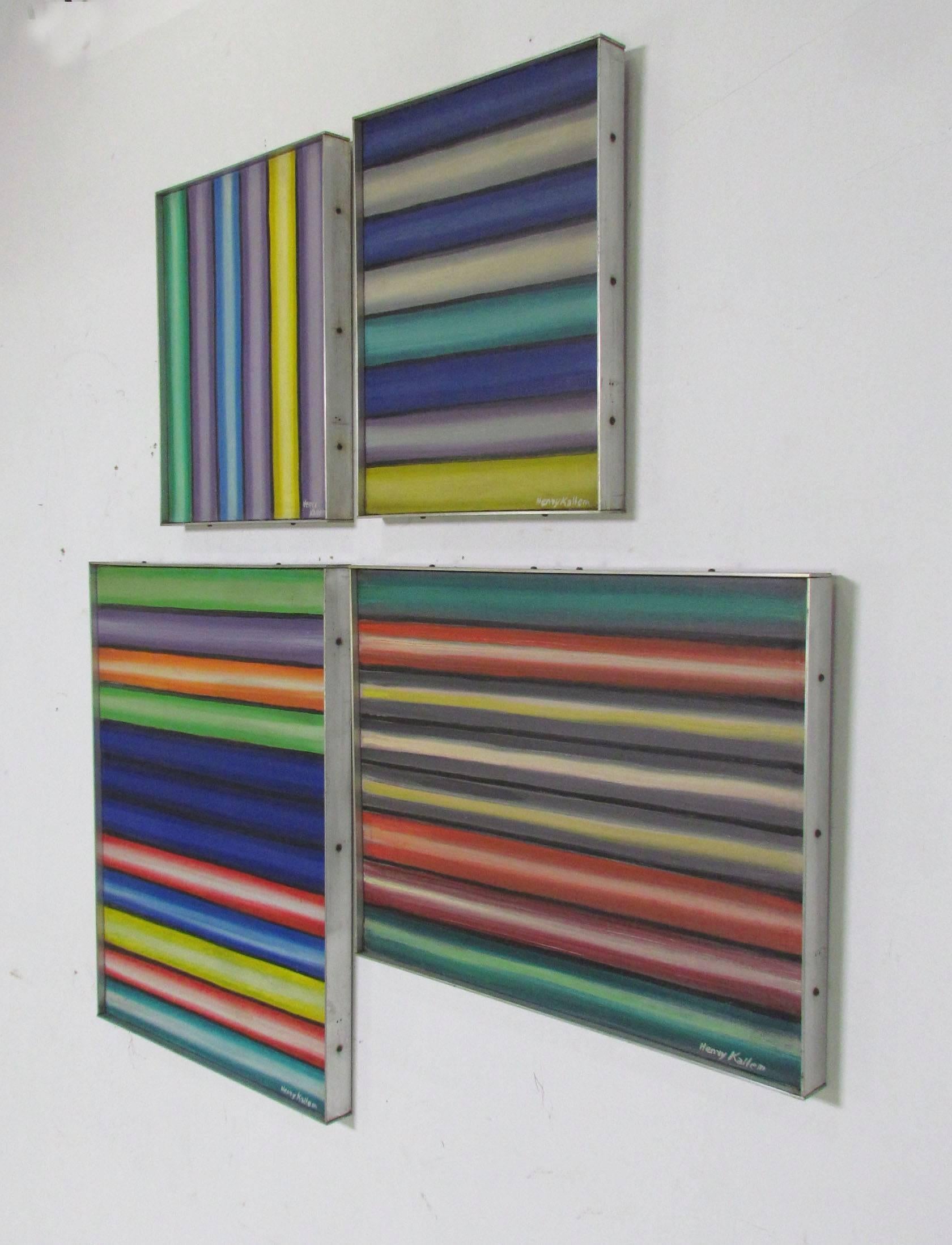 Mid-Century Modern Grouping of Four Color Field Paintings by New York Artist Henry Kallem