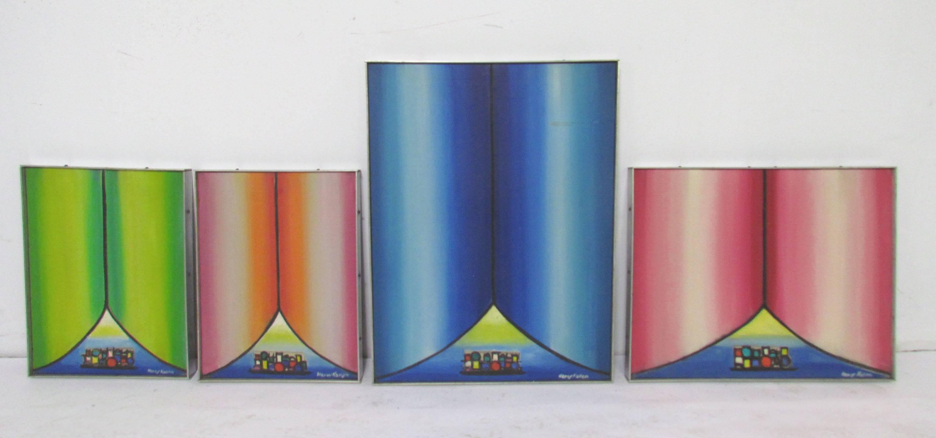 Grouping of Four Color Field Paintings by New York Artist Henry Kallem 2