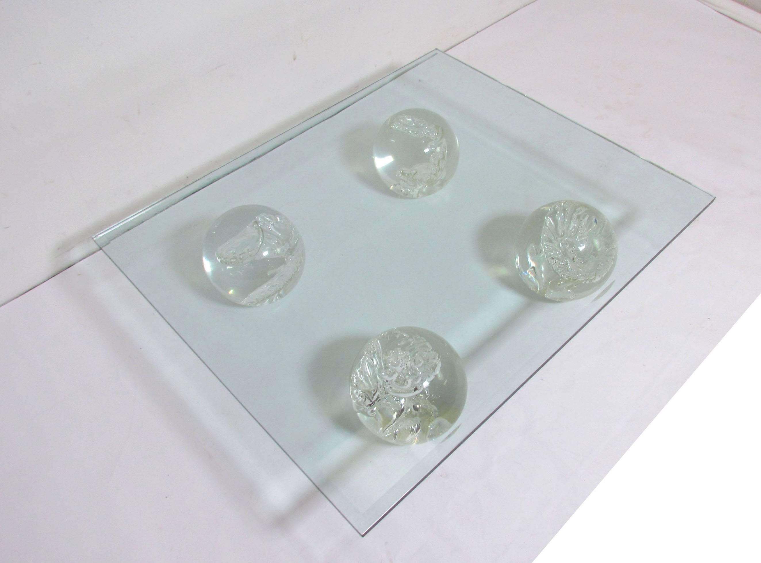 Post-Modern Coffee Table with Resin Balls in Manner of Pierre Giraudon