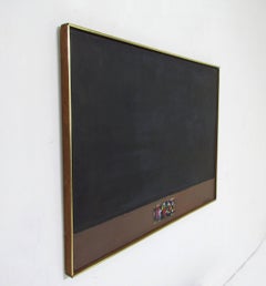 Pintura de paisaje de borde duro de Monhegan por Henry Kallem, hacia la década de 1960