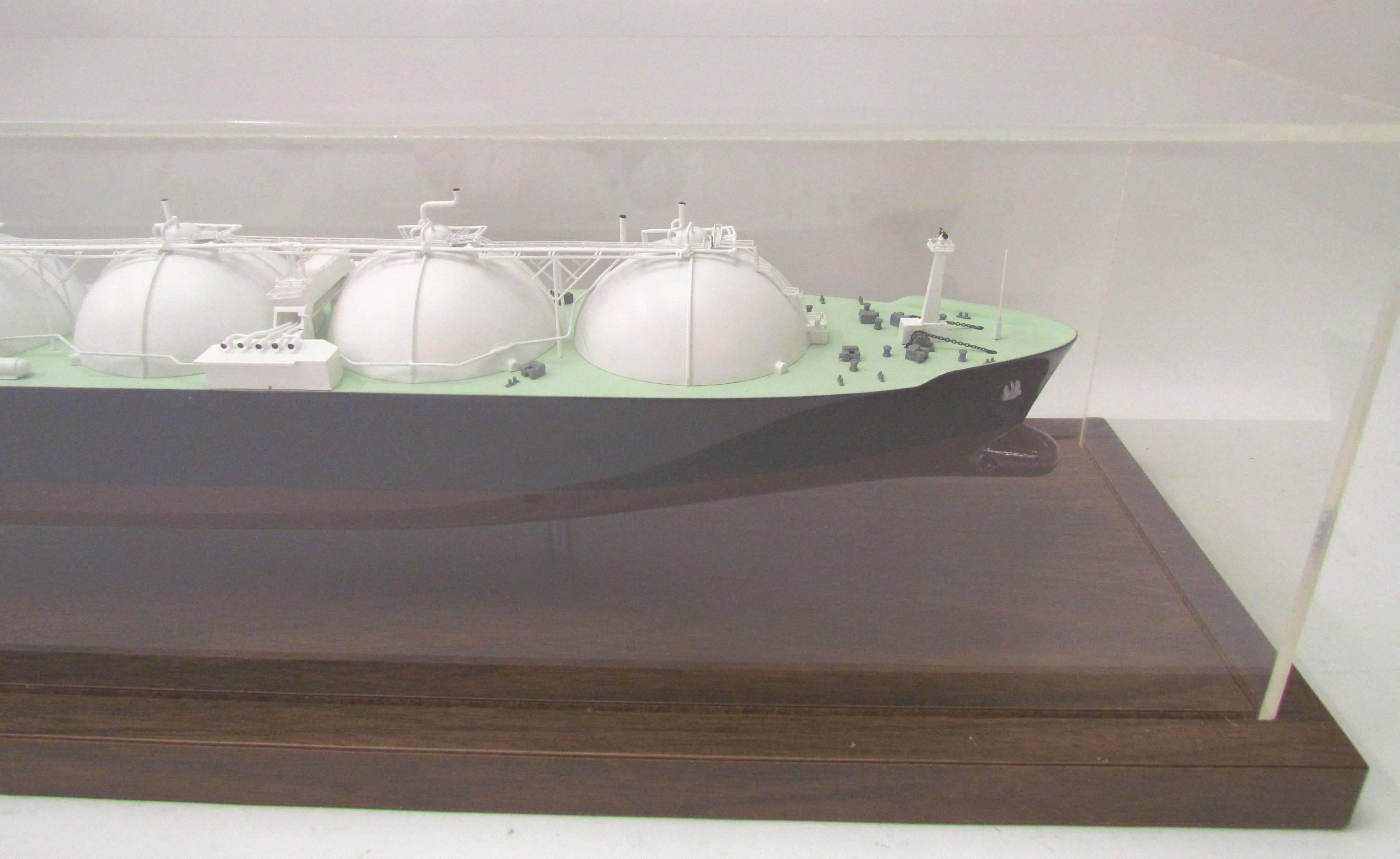 Wood Executive Ship Model of an LNG Tanker, circa 1980s