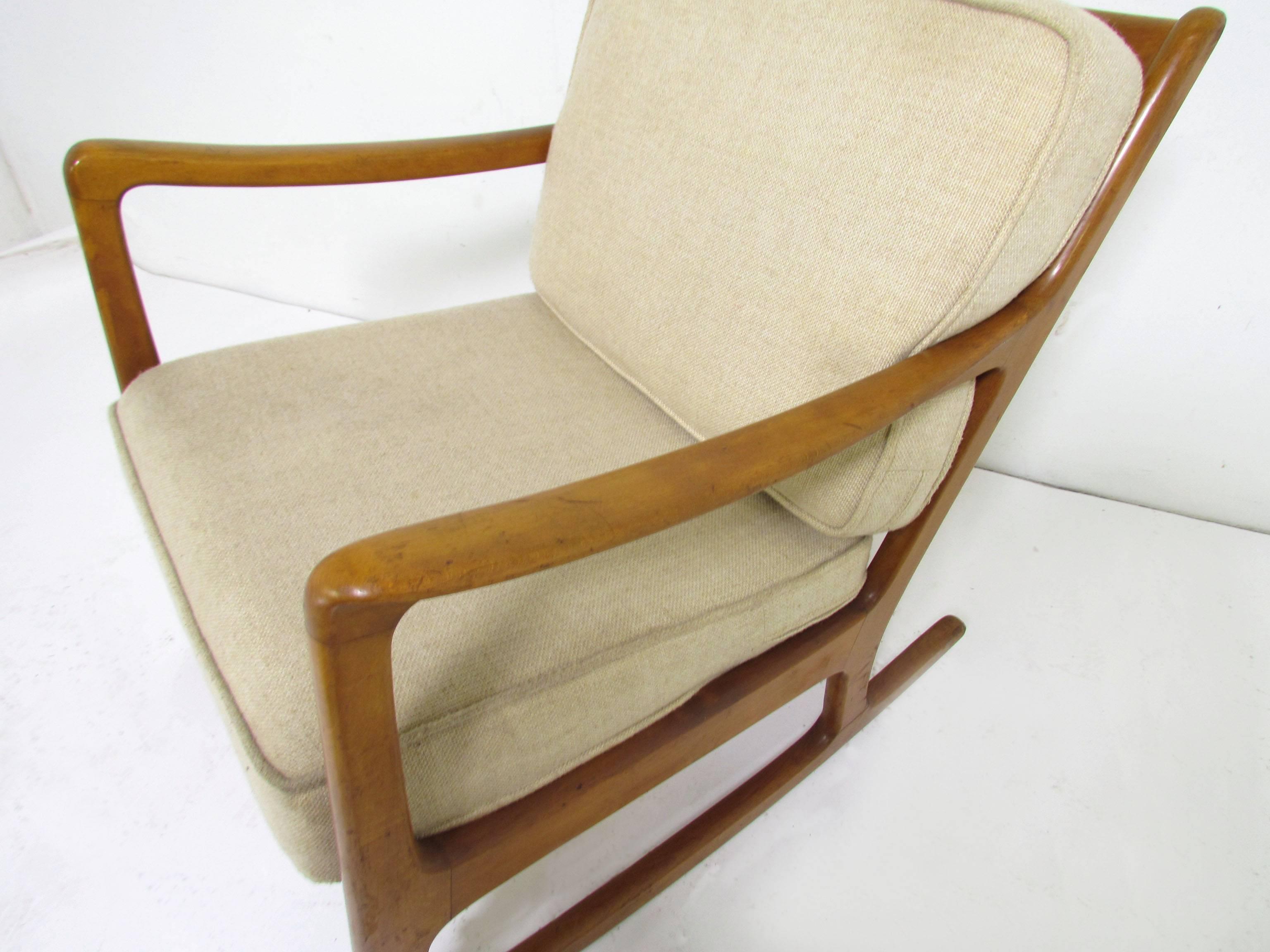 Mid-20th Century Ole Wanscher Danish Rocking Chair for France & Daverkosen