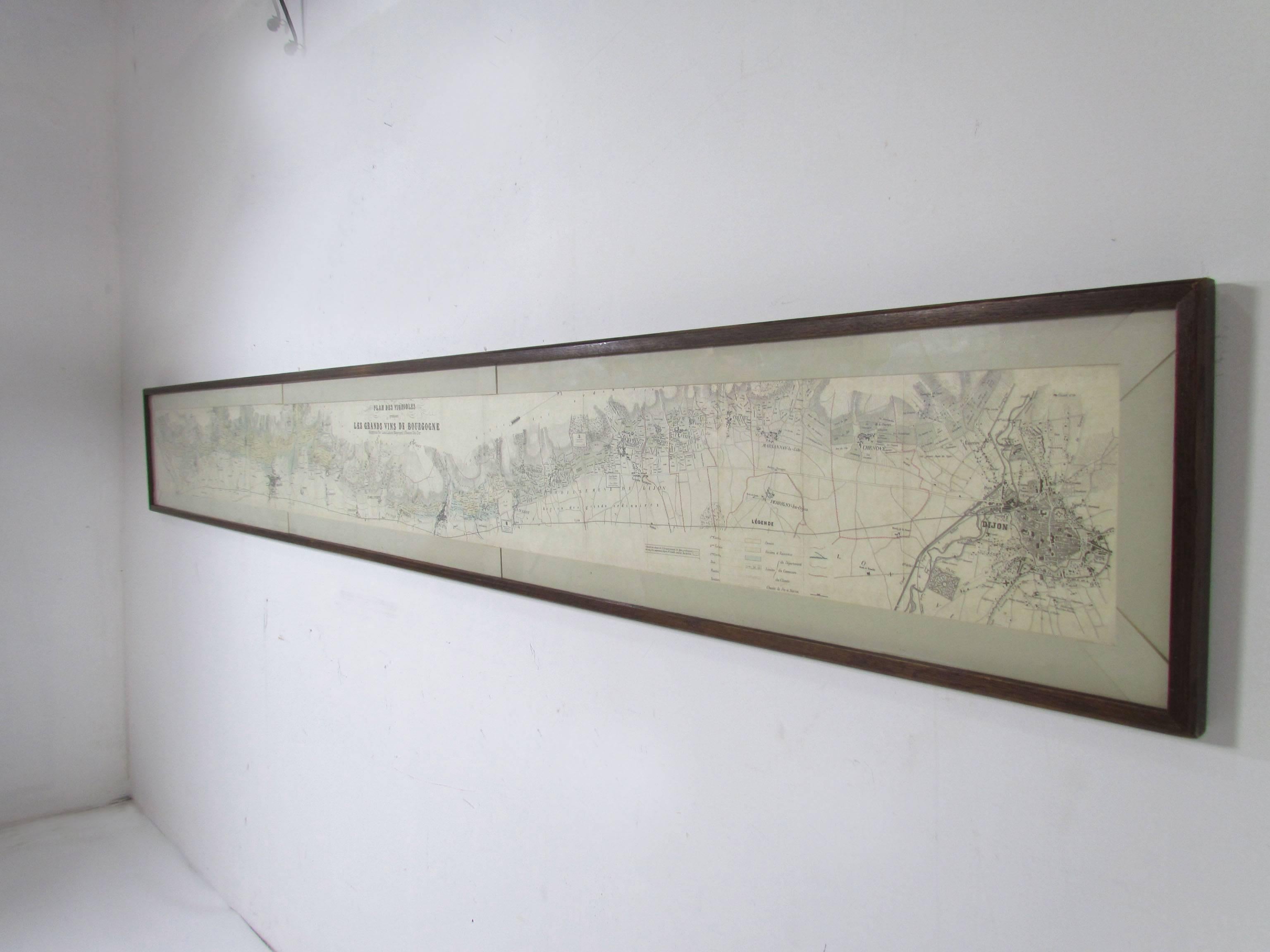 Paper Panoramic Antique Lithographic Map for Louis Latour, Burgundy France Region