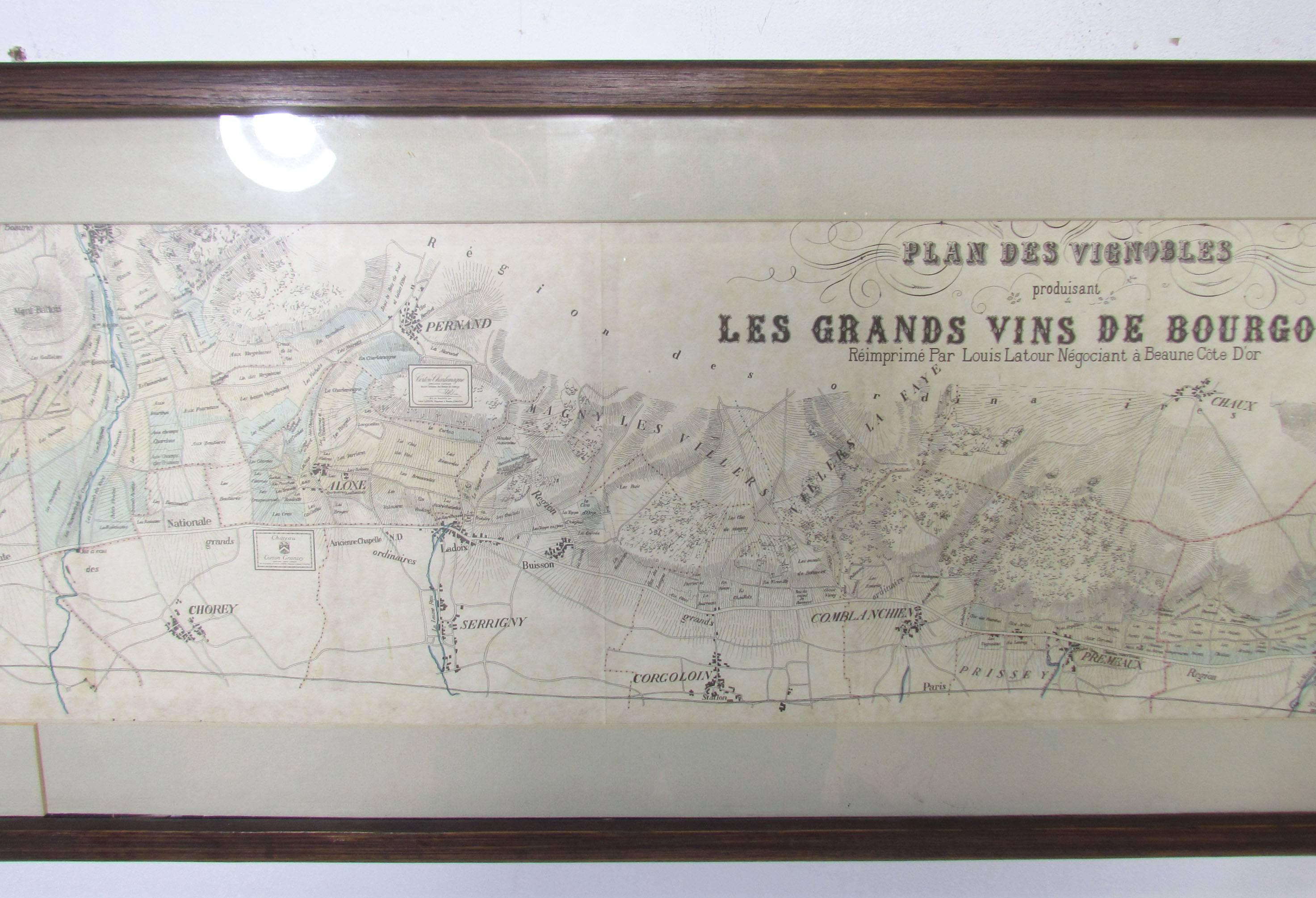 Other Panoramic Antique Lithographic Map for Louis Latour, Burgundy France Region