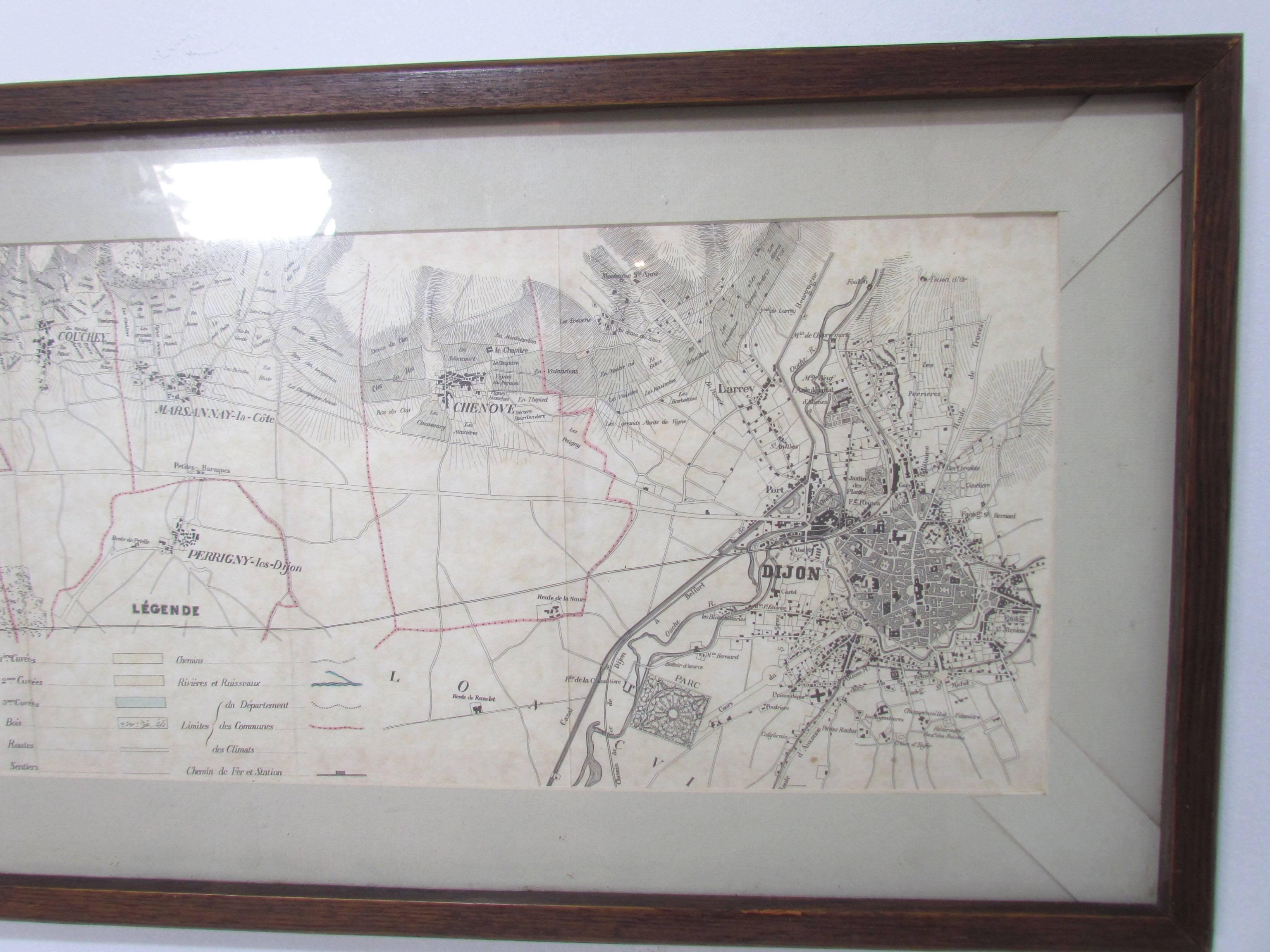 Early 20th Century Panoramic Antique Lithographic Map for Louis Latour, Burgundy France Region