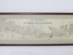 Panoramic Antique Lithographic Map for Louis Latour, Burgundy France Region