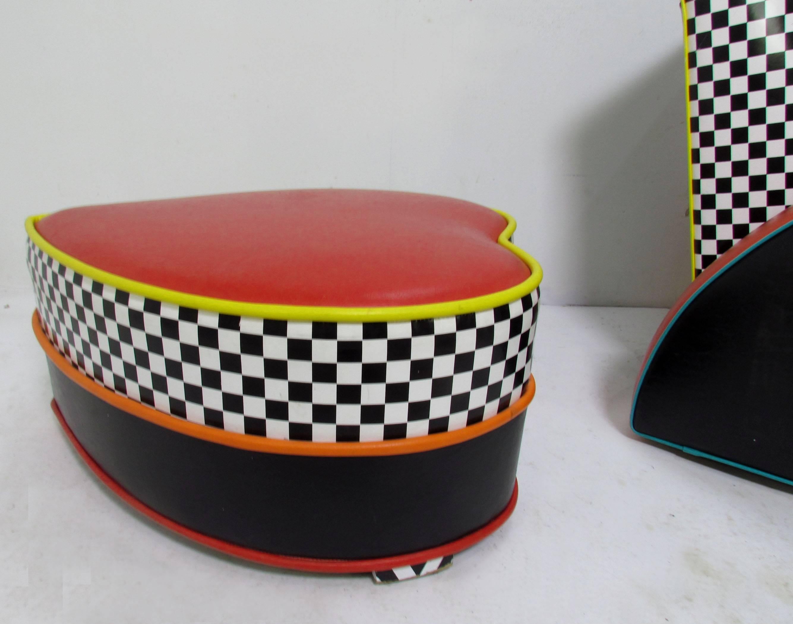 Upholstery Harry Segil Pop Art Lounge Chair and Ottoman, circa 1980s