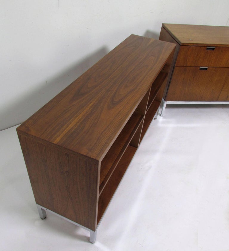Florence Knoll Teak Executive Credenza and Bookcase at 1stDibs