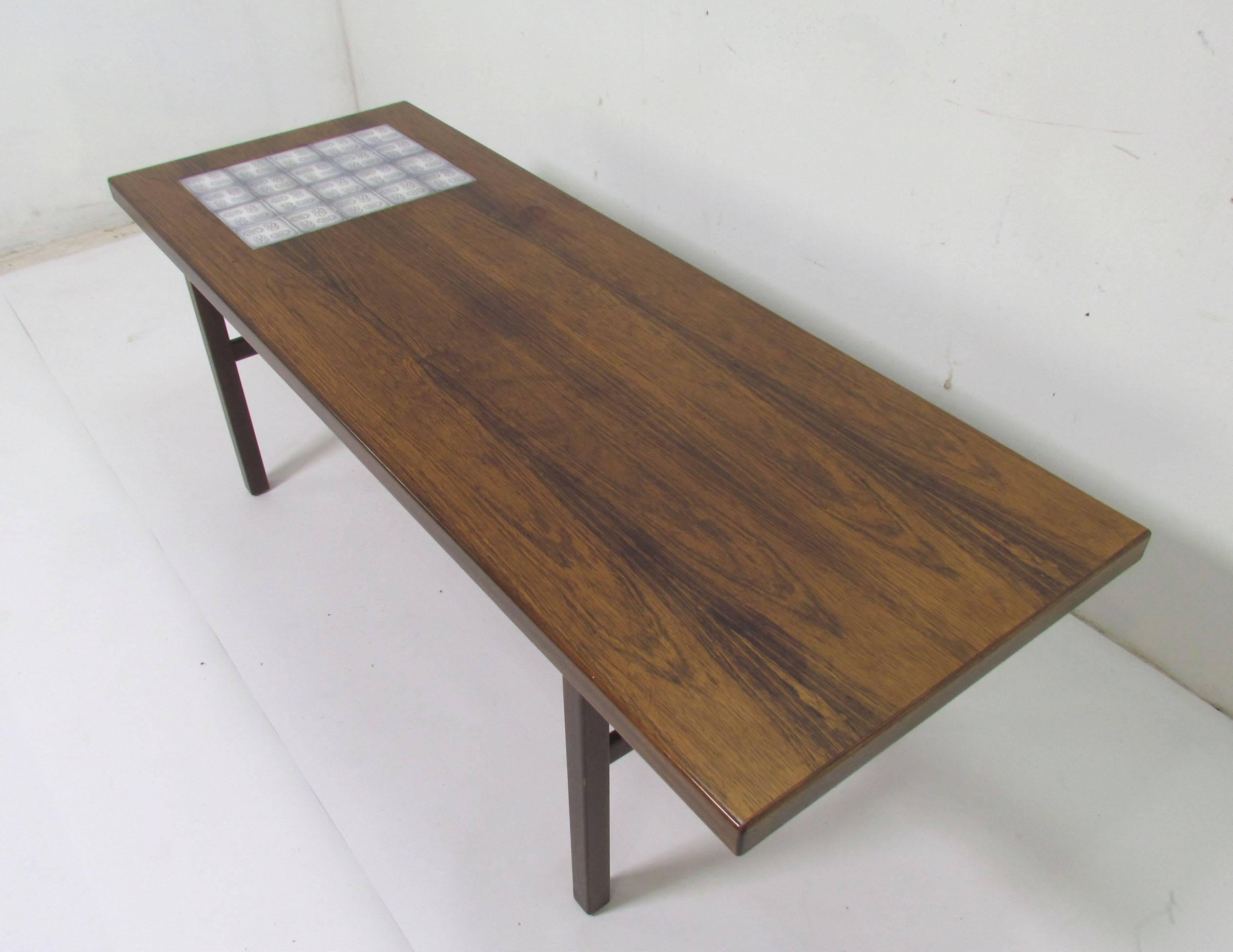 Mid-20th Century Danish Rosewood and Royal Copenhagen Tile Coffee Table