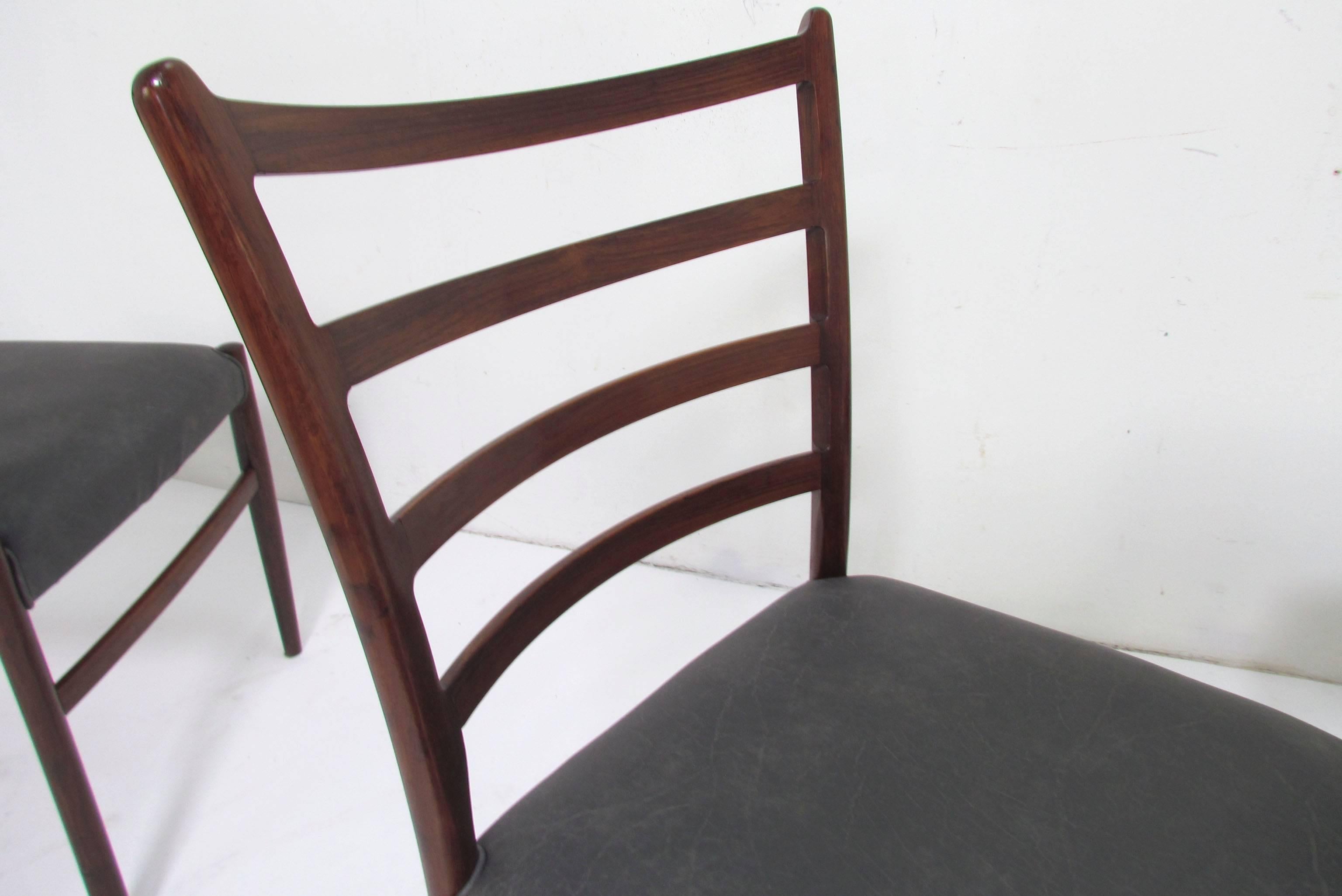 Set of Six Danish Rosewood Ladderback Dining Chairs 2