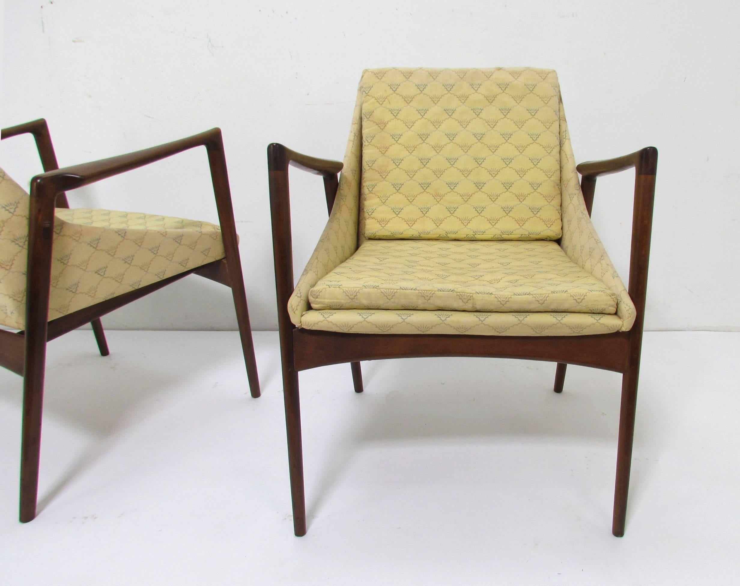 Pair of Ib Kofod-Larsen Danish Lounge Chairs for Selig 3