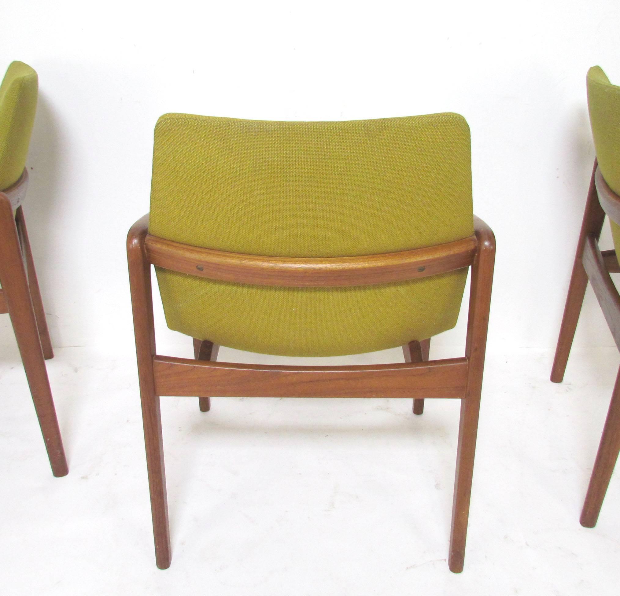 Set of Six Danish Teak Dining Chairs by Kai Kristiansen In Good Condition In Peabody, MA