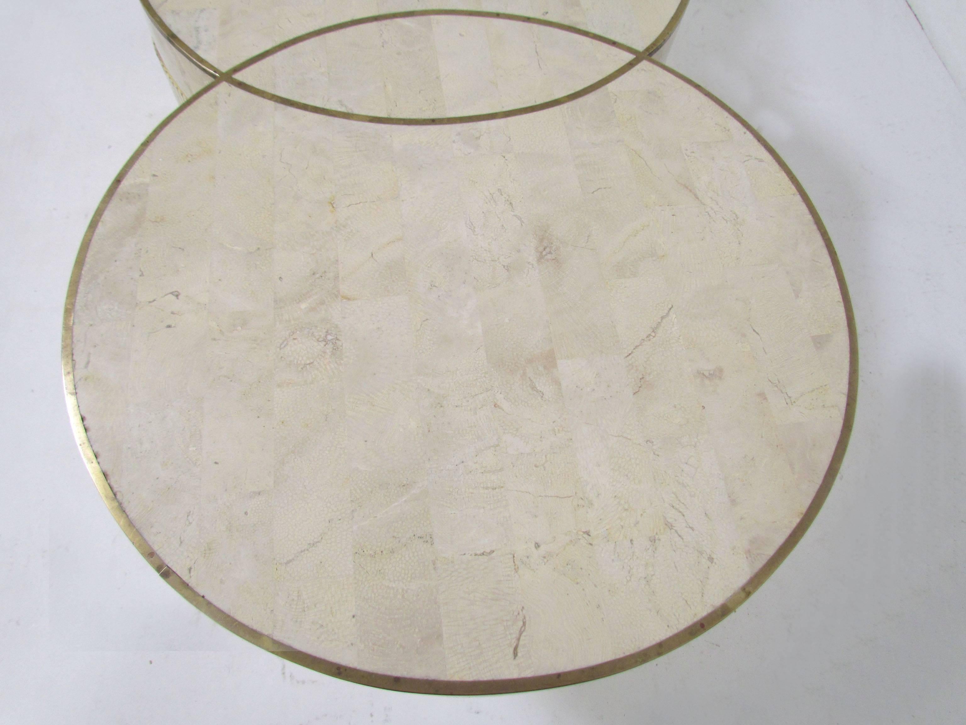 Post-Modern Tessellated Fossil Stone Cocktail Coffee Table by Maitland Smith
