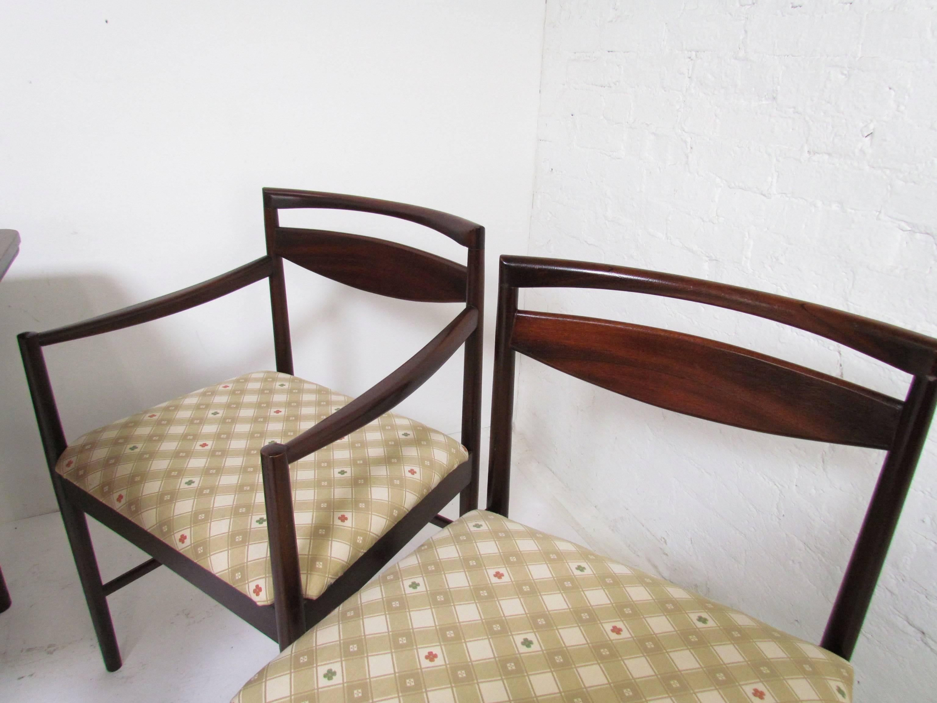 Late 20th Century Danish Modern Rosewood Dining Set, Table and Six Chairs, by A.H. McIntosh