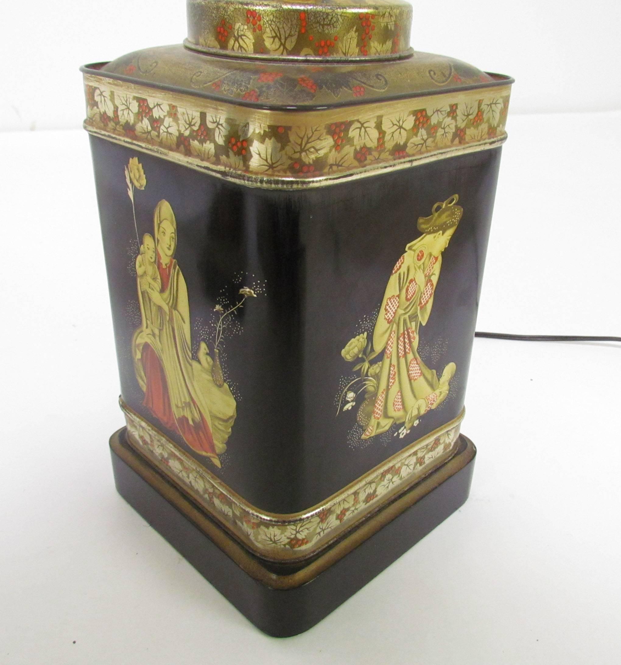 Pair of Lacquered Tea Canister Table Lamps by Frederick Cooper 1