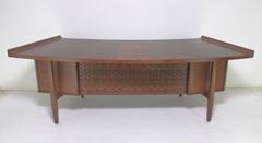 Mid-Century Modern Executive Desk with Elliptical Top by Harvey Probber