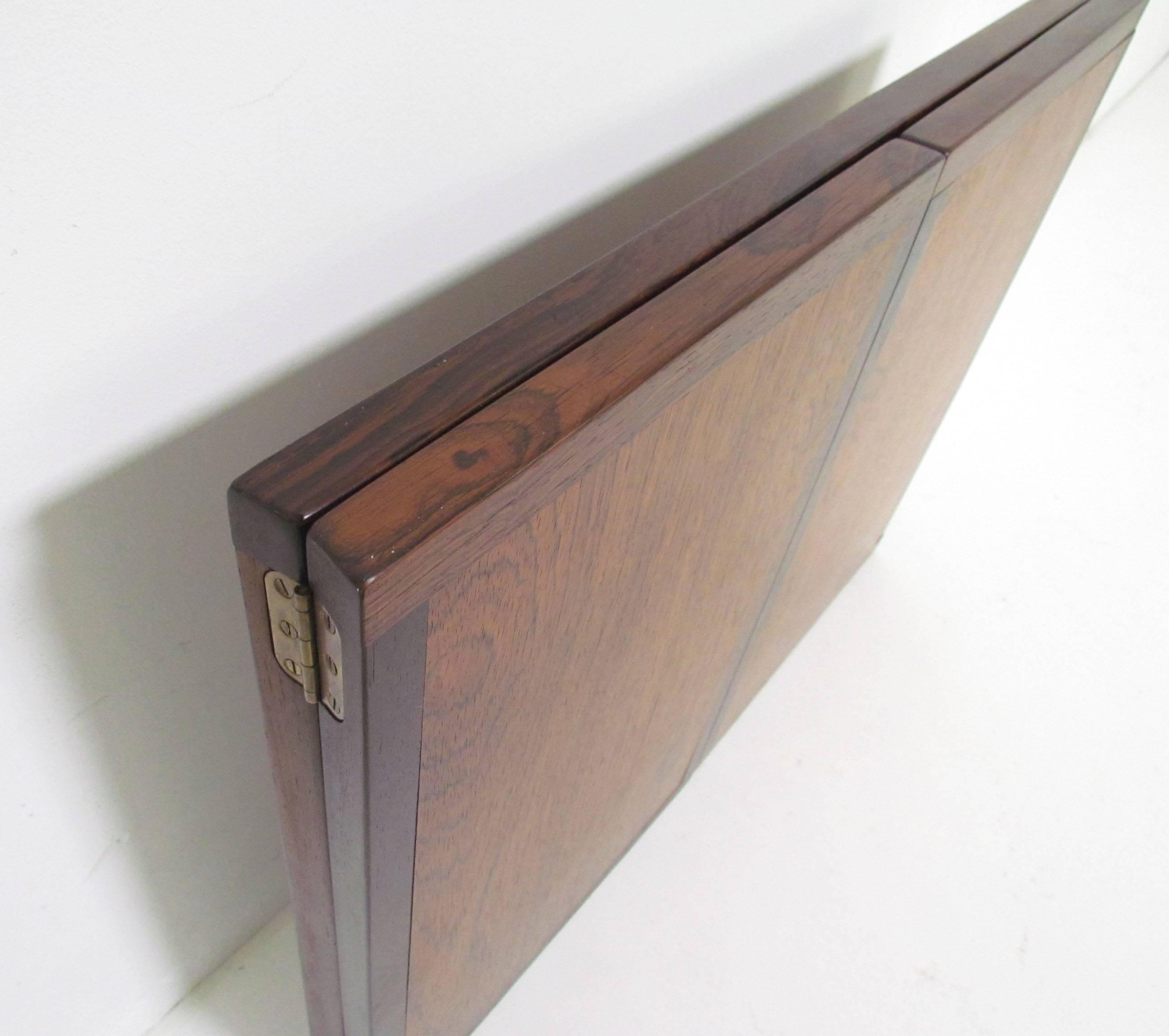 Danish Rosewood Tri Fold Wall Mirror by Kai Kristiansen for Aksel Kjersgaard 4