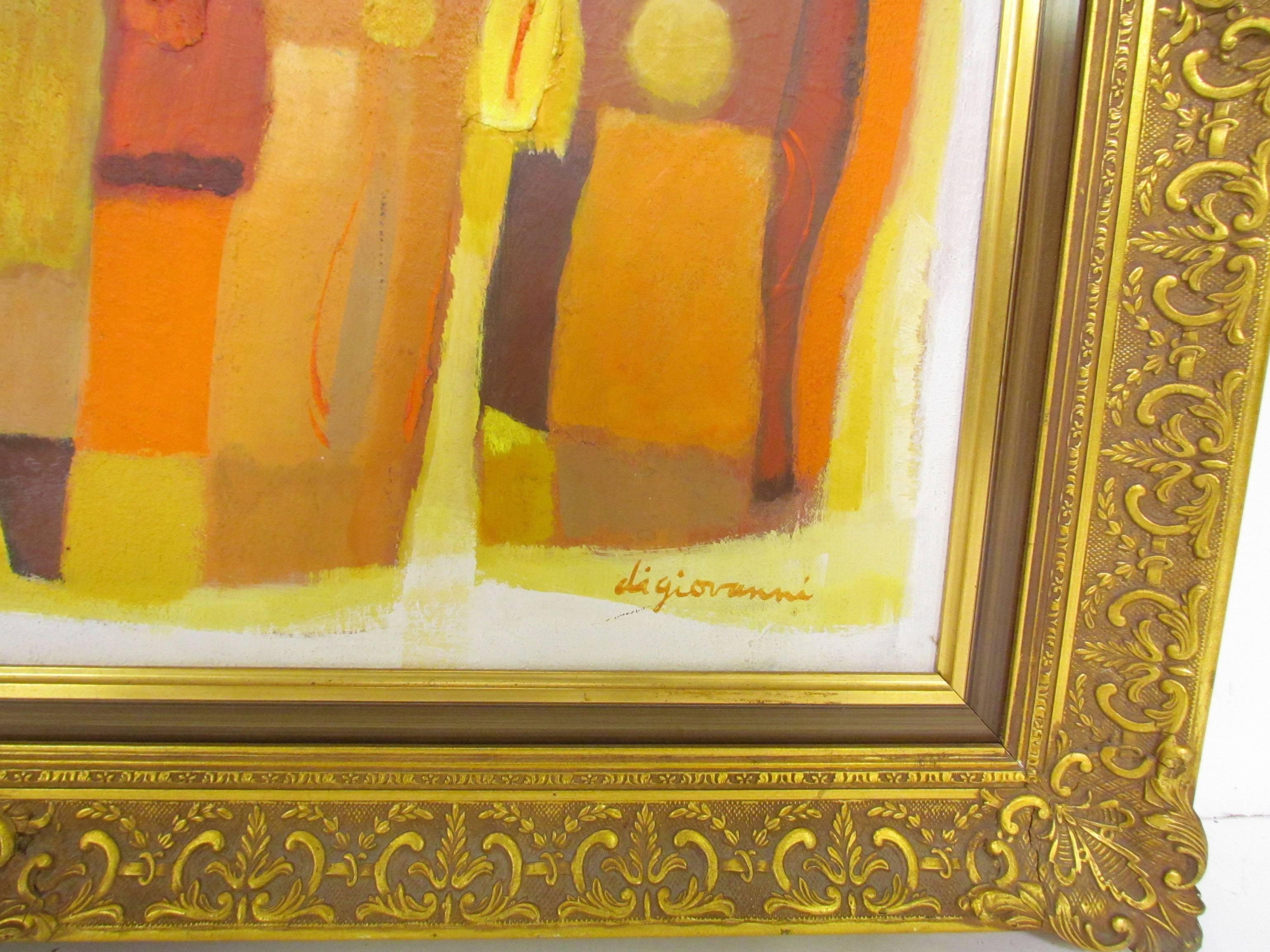 Mid-Century Modern Mid-Century Abstract Oil Painting by Robert di Giovanni, circa 1960s