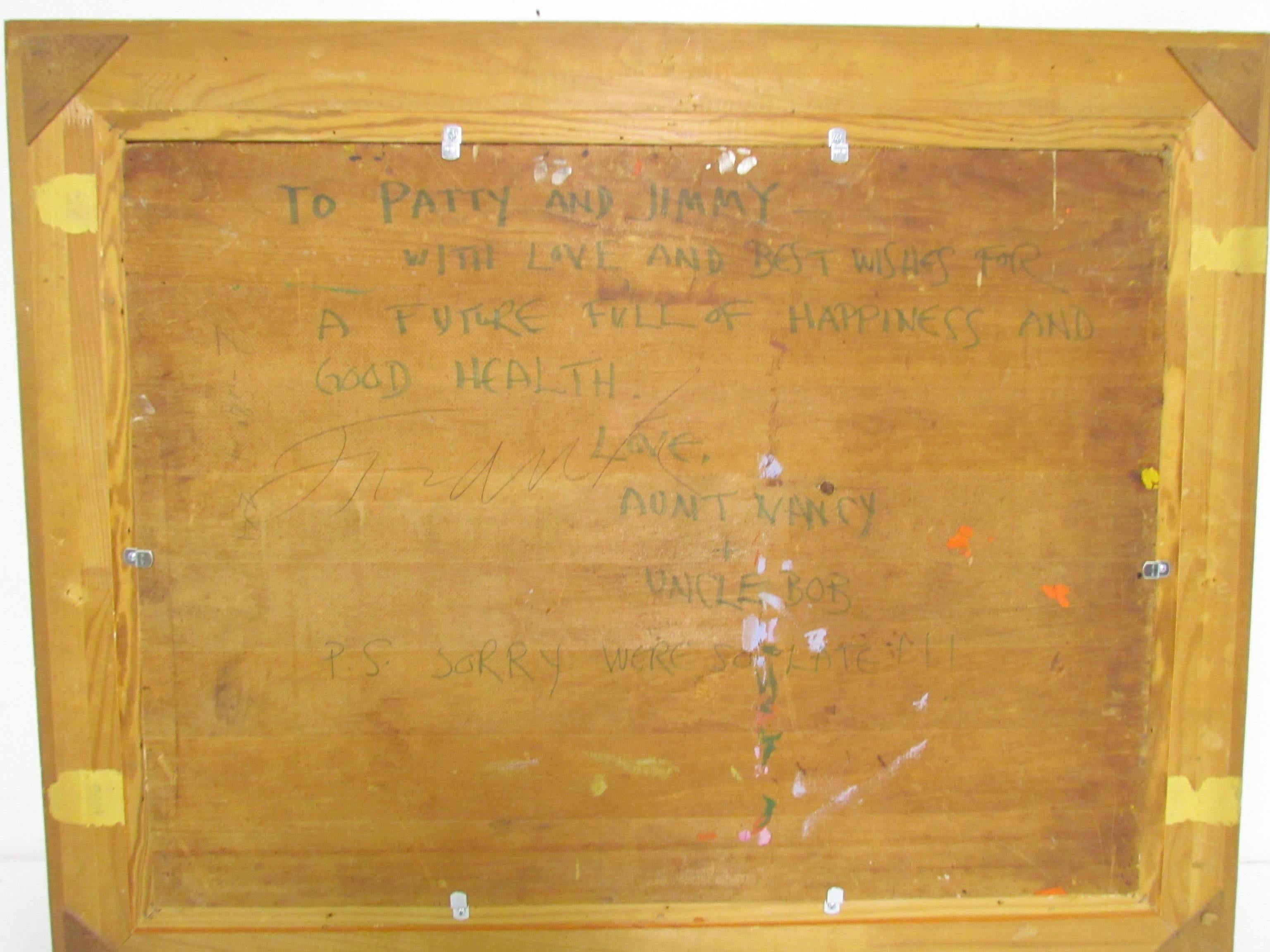 Mid-20th Century Mid-Century Abstract Oil Painting by Robert di Giovanni, circa 1960s