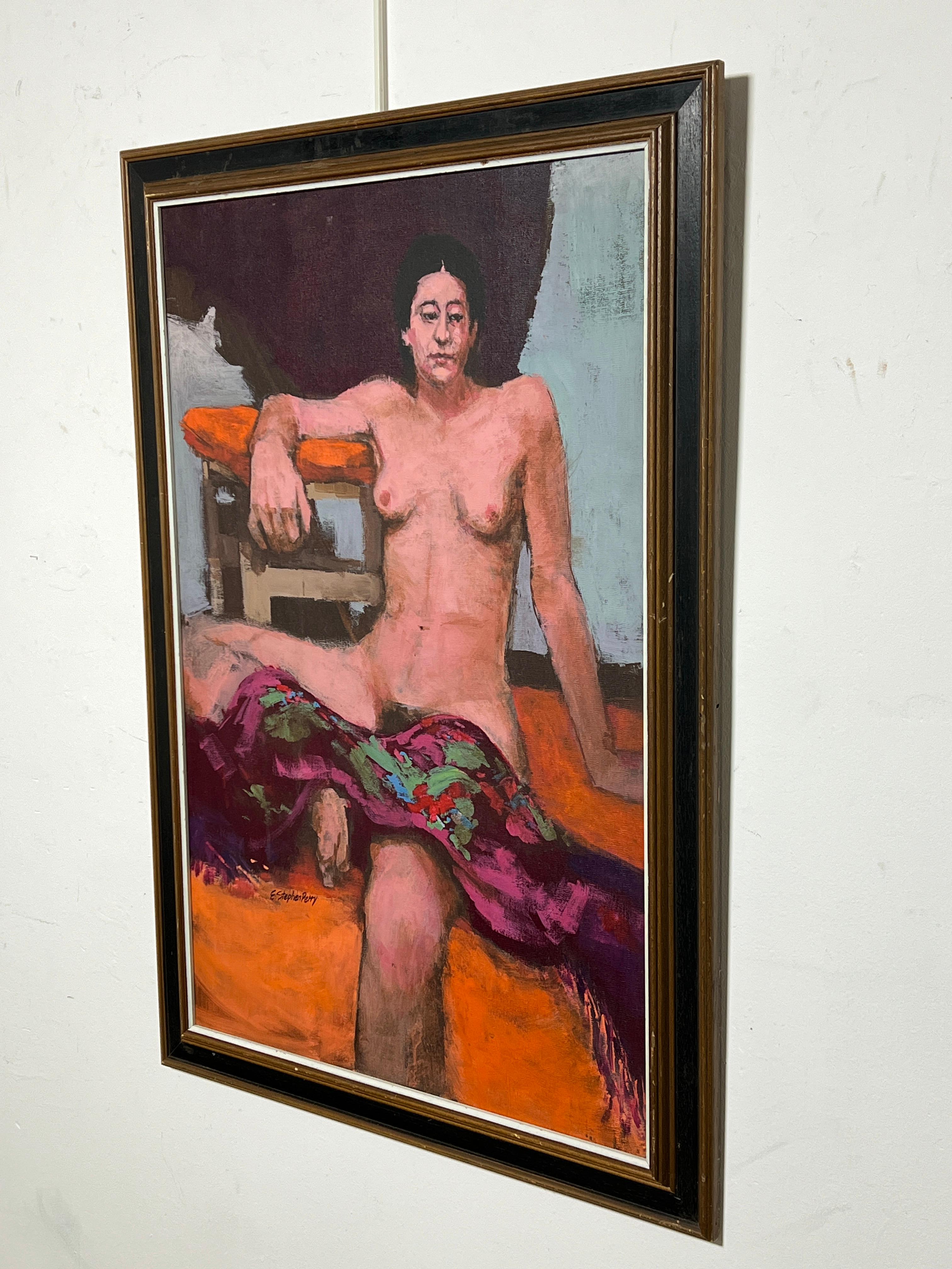 Modernist Nude Ölgemälde von Emanuel Stephen Perry, CIRCA 1970er Jahre (Ende des 20. Jahrhunderts) im Angebot