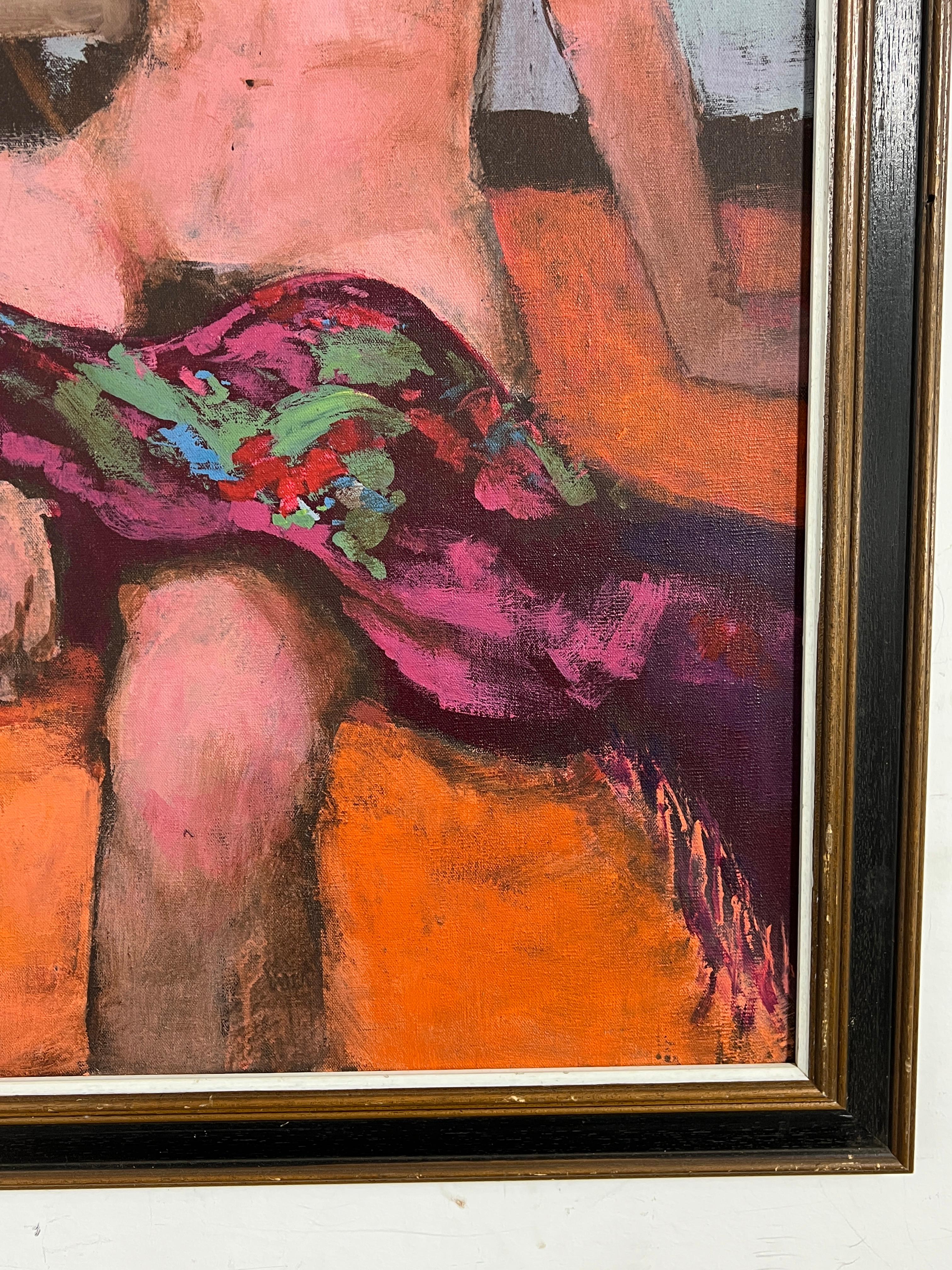 Modernist Nude Ölgemälde von Emanuel Stephen Perry, CIRCA 1970er Jahre im Zustand „Gut“ im Angebot in Peabody, MA