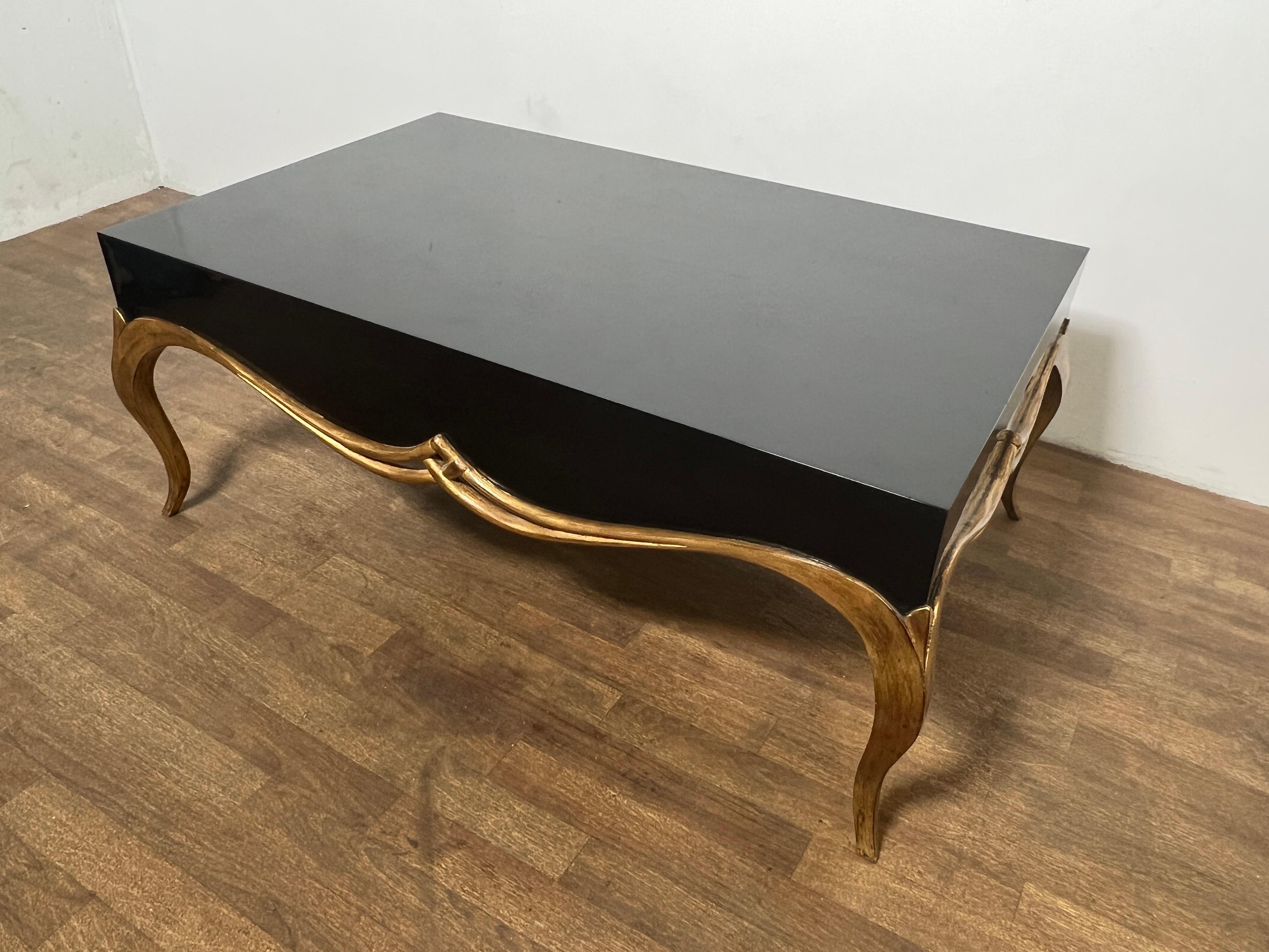 Post-Modern Christopher Guy Lacquered and Gilt Coffee 