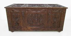Antique 19th Century Hand-Carved Italian Cassone/Wedding Chest